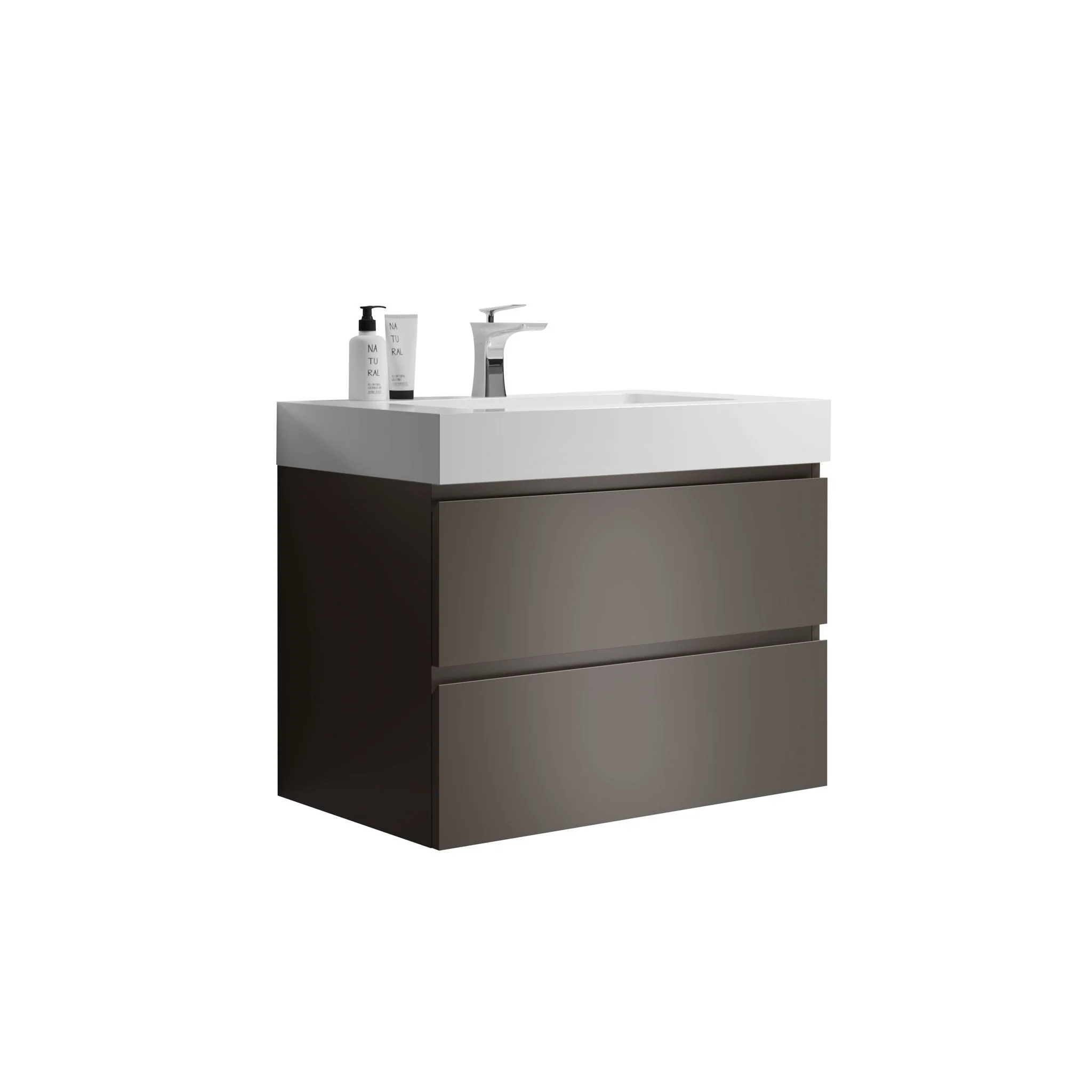 Alice - Bathroom Vanity With Sink, Large Storage Wall Mounted Floating Bathroom Vanity For Modern Bathroom, One-Piece Sink Basin Without Drain And Faucet - Image 32