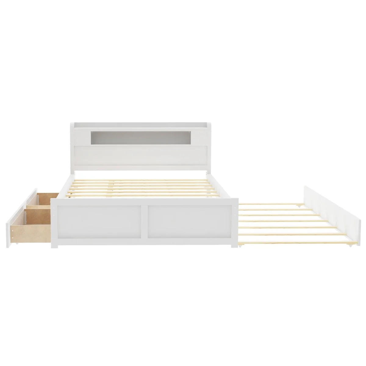 Alina Queen Storage Platform Bed with LED Headboard, Trundle & Drawers - Image 4