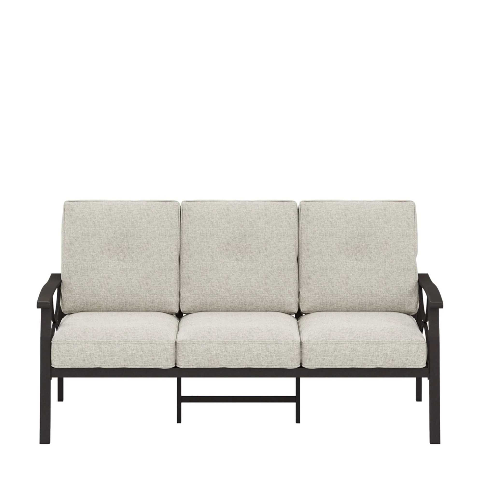 All-Weather 3 Seat Patio Sofa With Cushions - Image 2