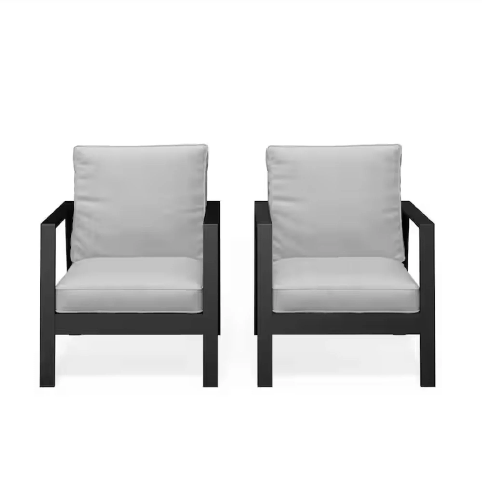 All-Weather Ergonomic Patio Armchairs With Thick Cushions (Set of 2) - Image 4