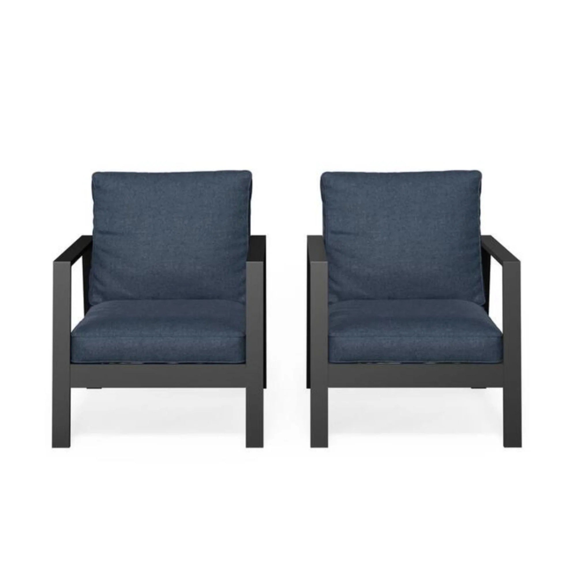 All-Weather Ergonomic Patio Armchairs With Thick Cushions (Set of 2) - Image 5