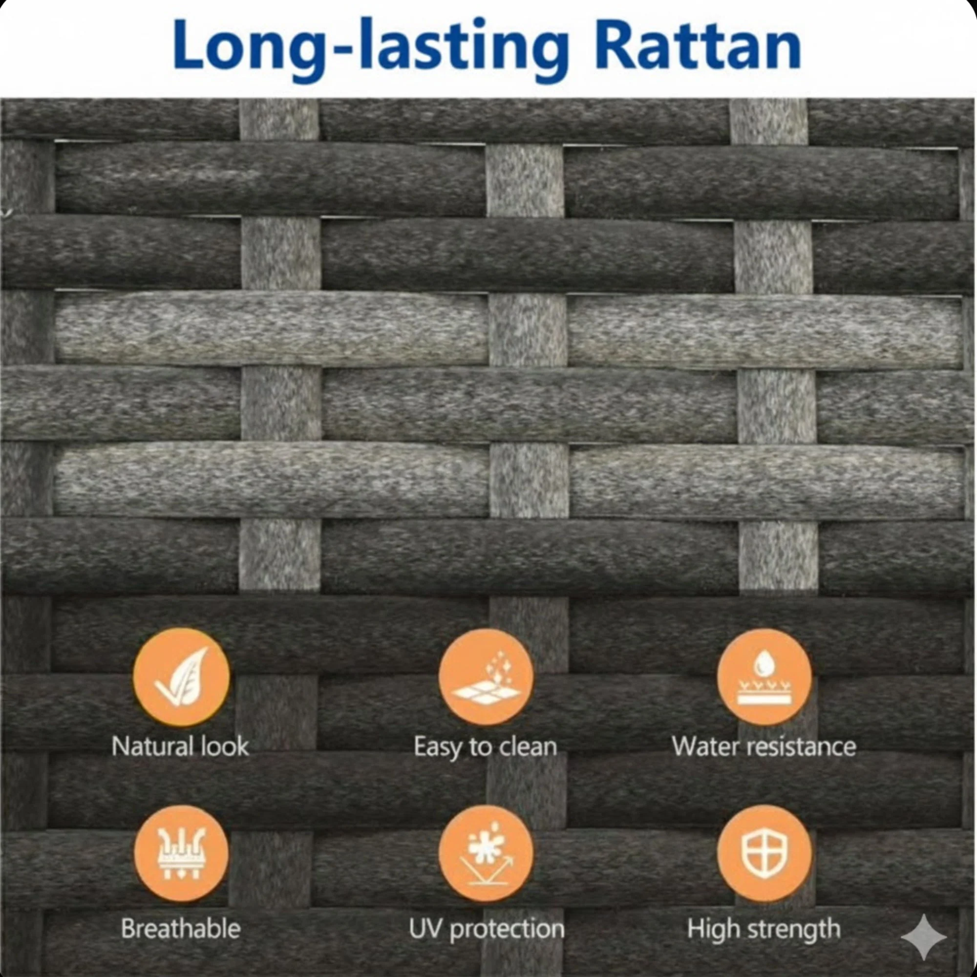 All-Weather Square Rattan Patio Dining Table - Image 7