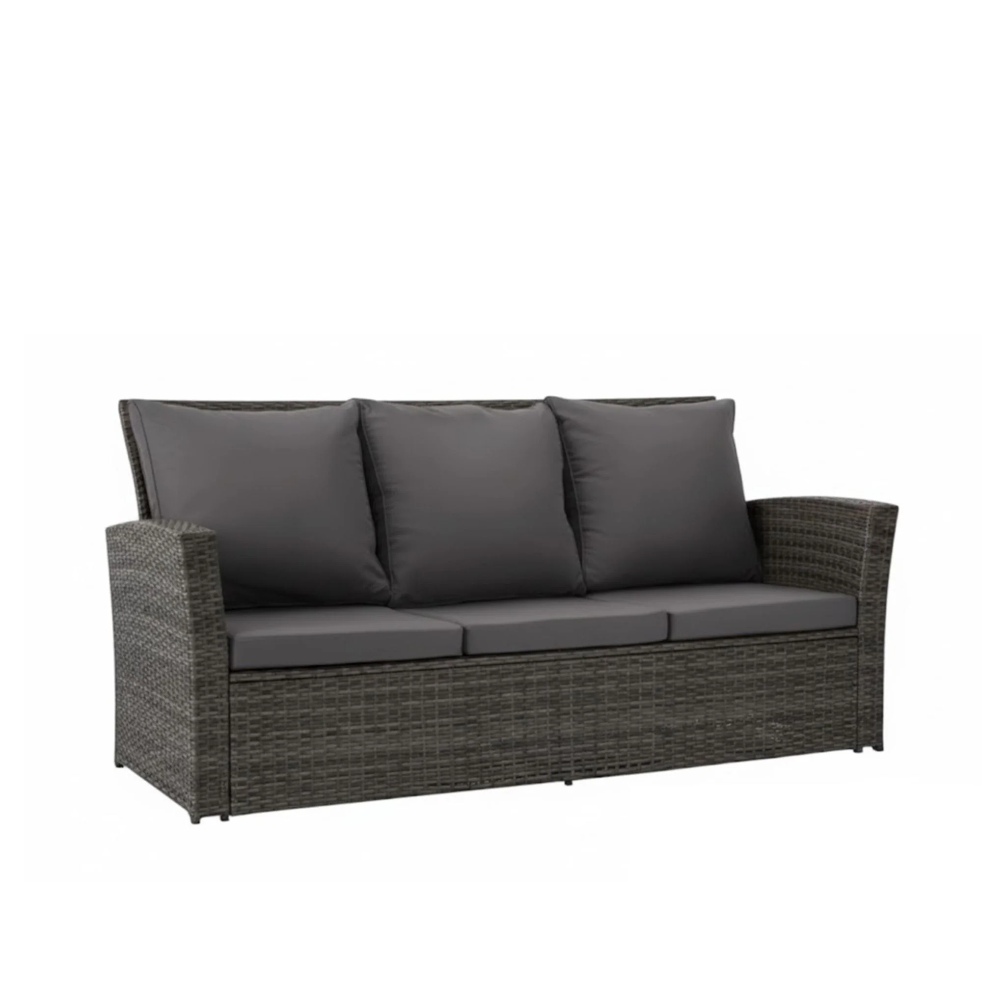 All-Weather Wicker 3 Seat Patio Sofa With Thick Cushions - Image 17