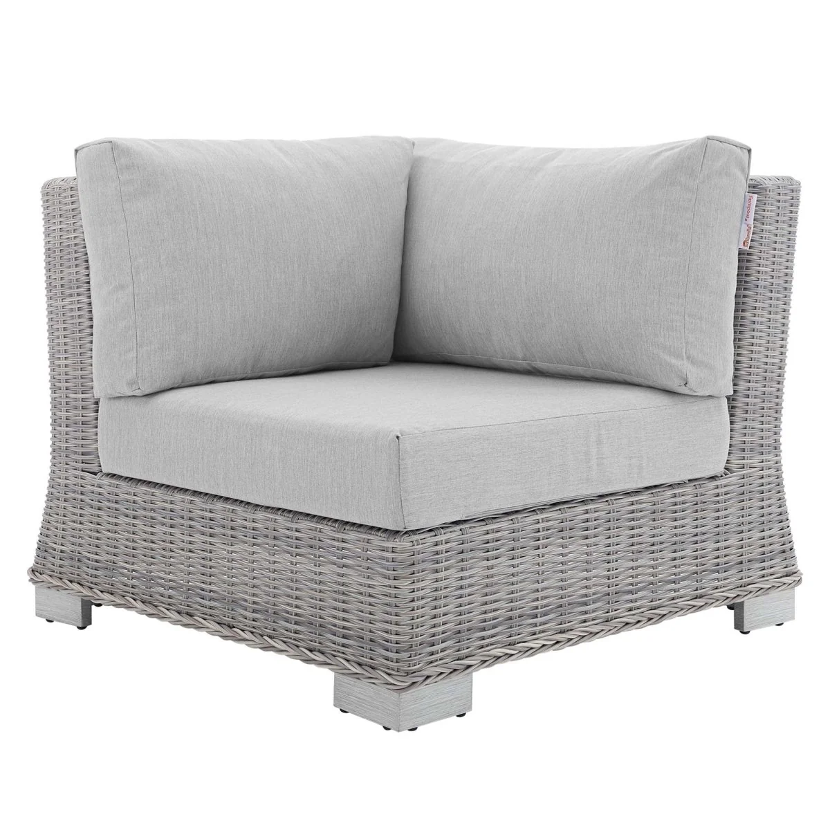 All-Weather Wicker Corner Outdoor Chair with Sunbrella Cushions for Patio Seating - Image 10