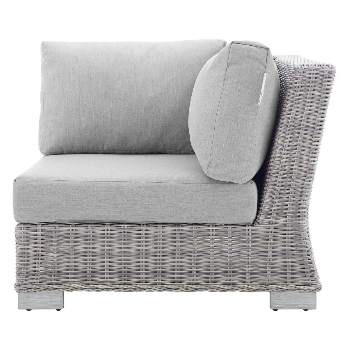 All-Weather Wicker Corner Outdoor Chair with Sunbrella Cushions for Patio Seating - Image 14