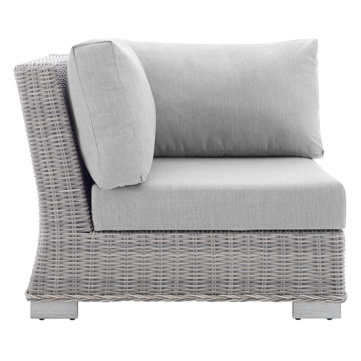 All-Weather Wicker Corner Outdoor Chair with Sunbrella Cushions for Patio Seating - Image 15
