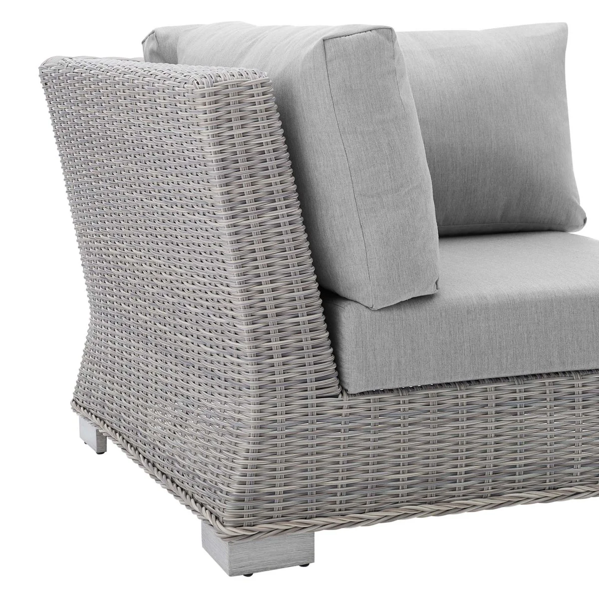 All-Weather Wicker Corner Outdoor Chair with Sunbrella Cushions for Patio Seating - Image 16
