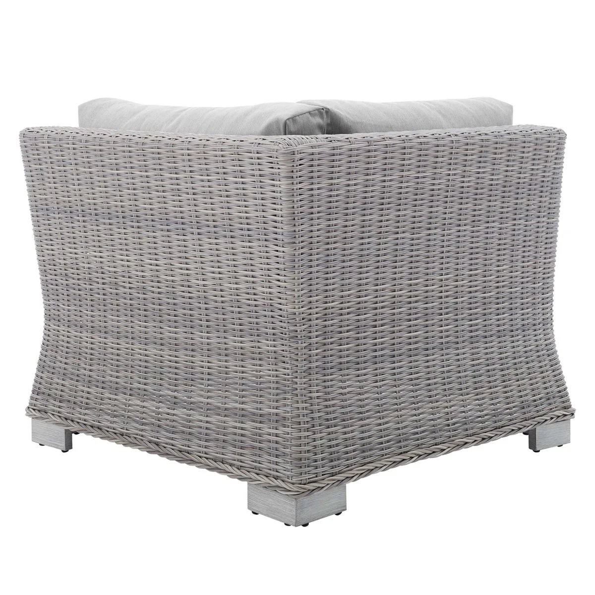 All-Weather Wicker Corner Outdoor Chair with Sunbrella Cushions for Patio Seating - Image 17