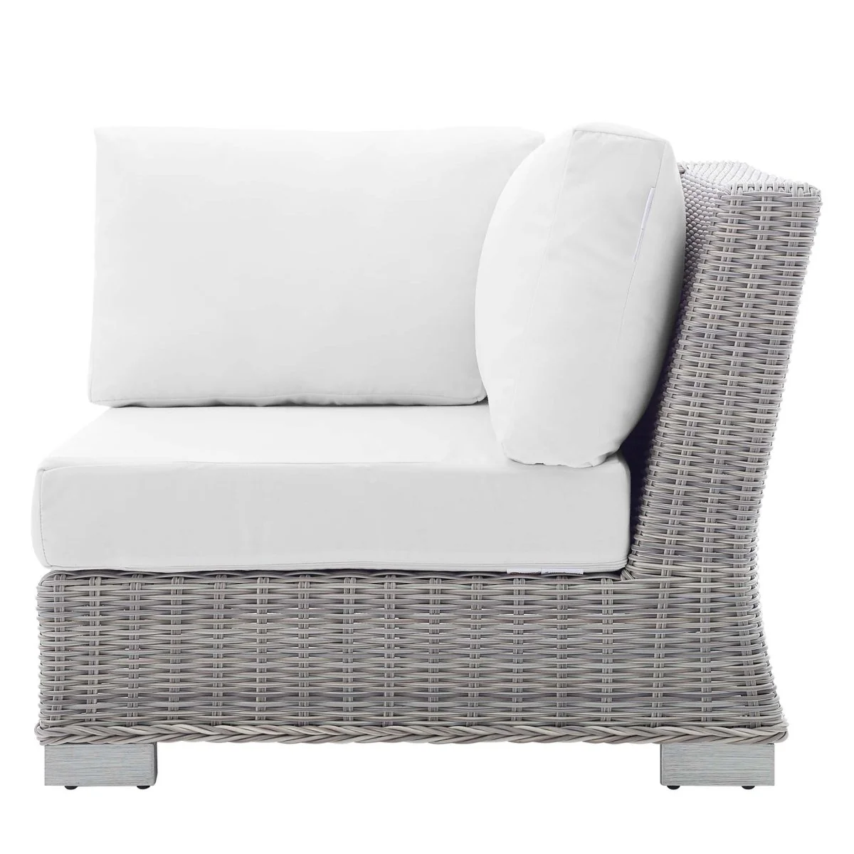 All-Weather Wicker Corner Outdoor Chair with Sunbrella Cushions for Patio Seating - Image 23