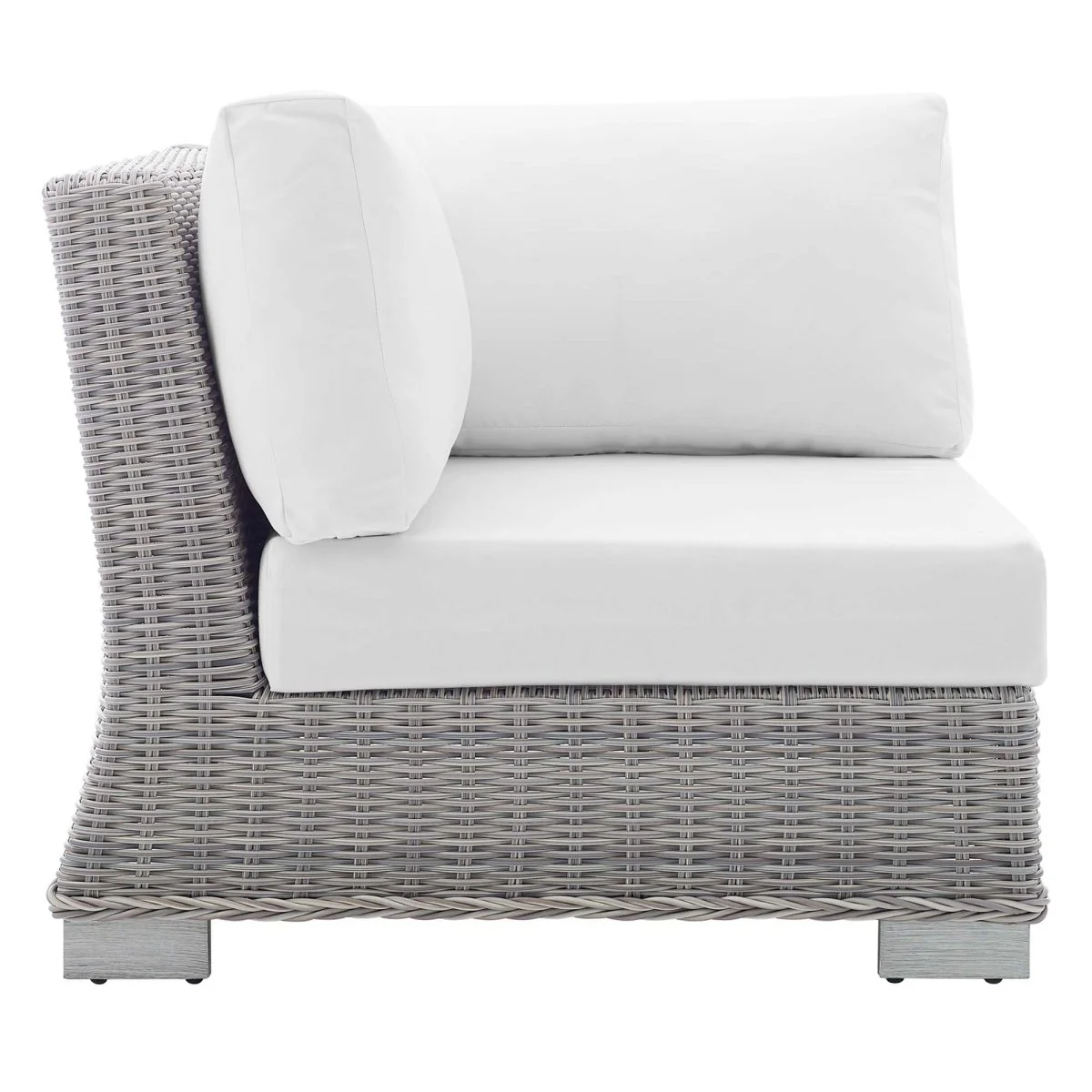 All-Weather Wicker Corner Outdoor Chair with Sunbrella Cushions for Patio Seating - Image 24