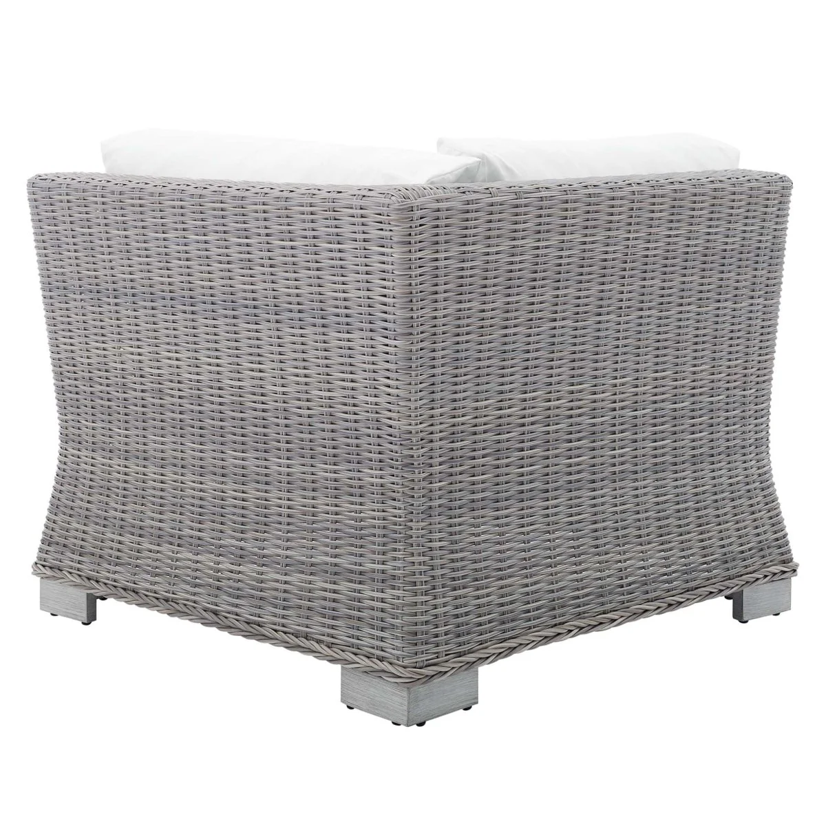 All-Weather Wicker Corner Outdoor Chair with Sunbrella Cushions for Patio Seating - Image 25