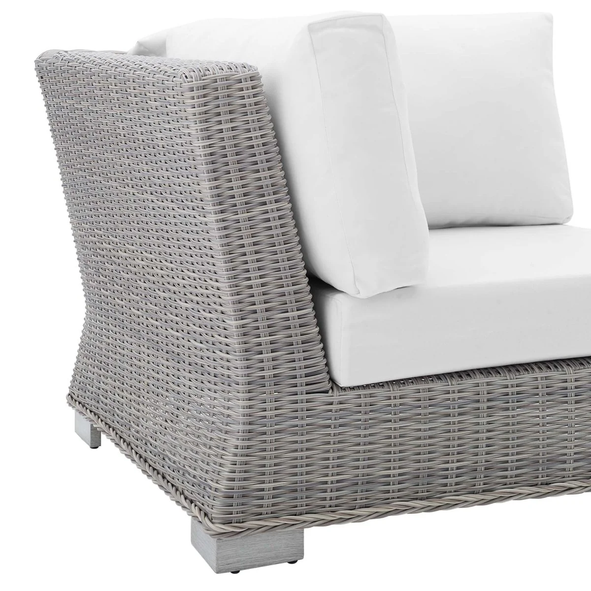 All-Weather Wicker Corner Outdoor Chair with Sunbrella Cushions for Patio Seating - Image 26
