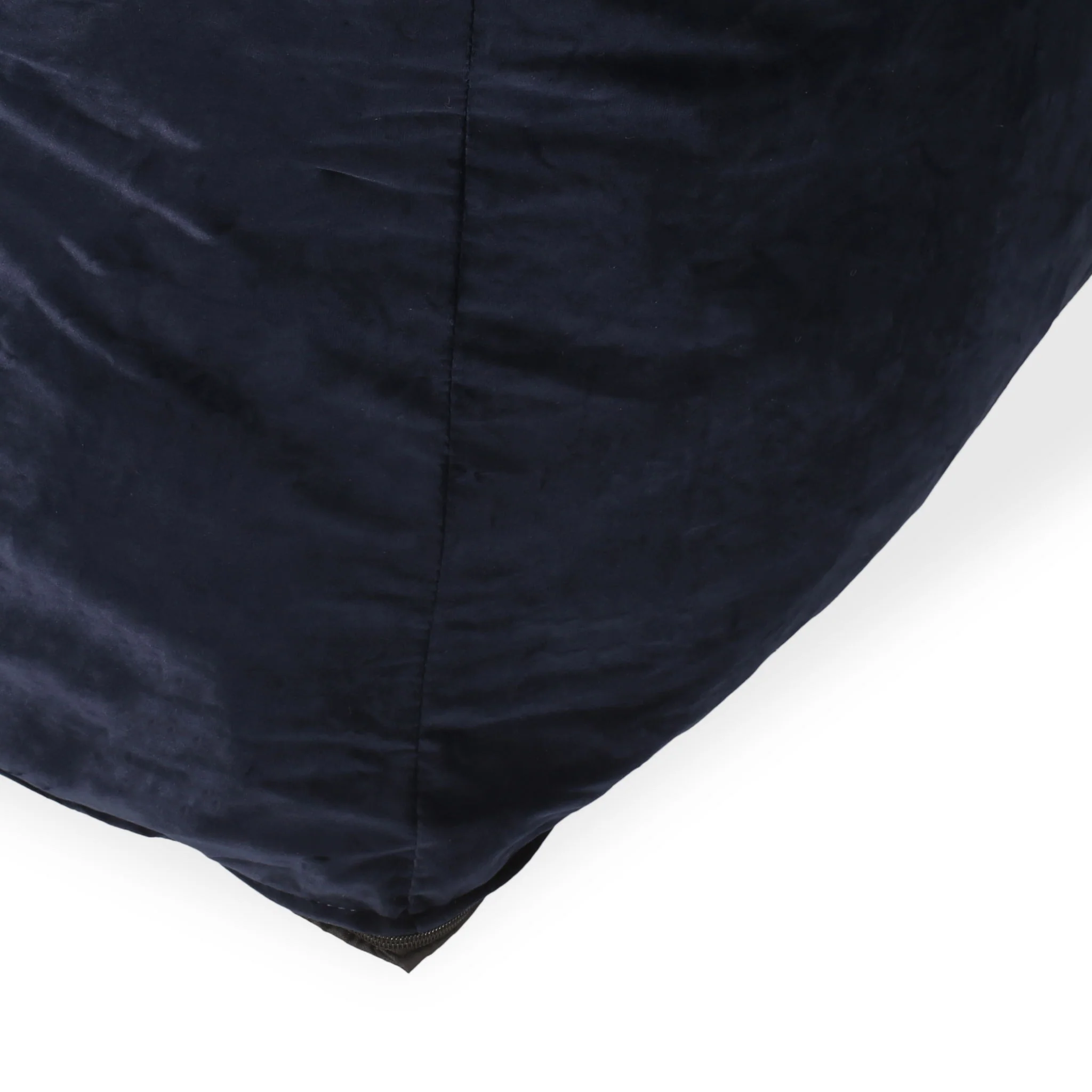 Allea - Velveteen Bean Bag Chair With Armrests - Midnight Blue - Image 6