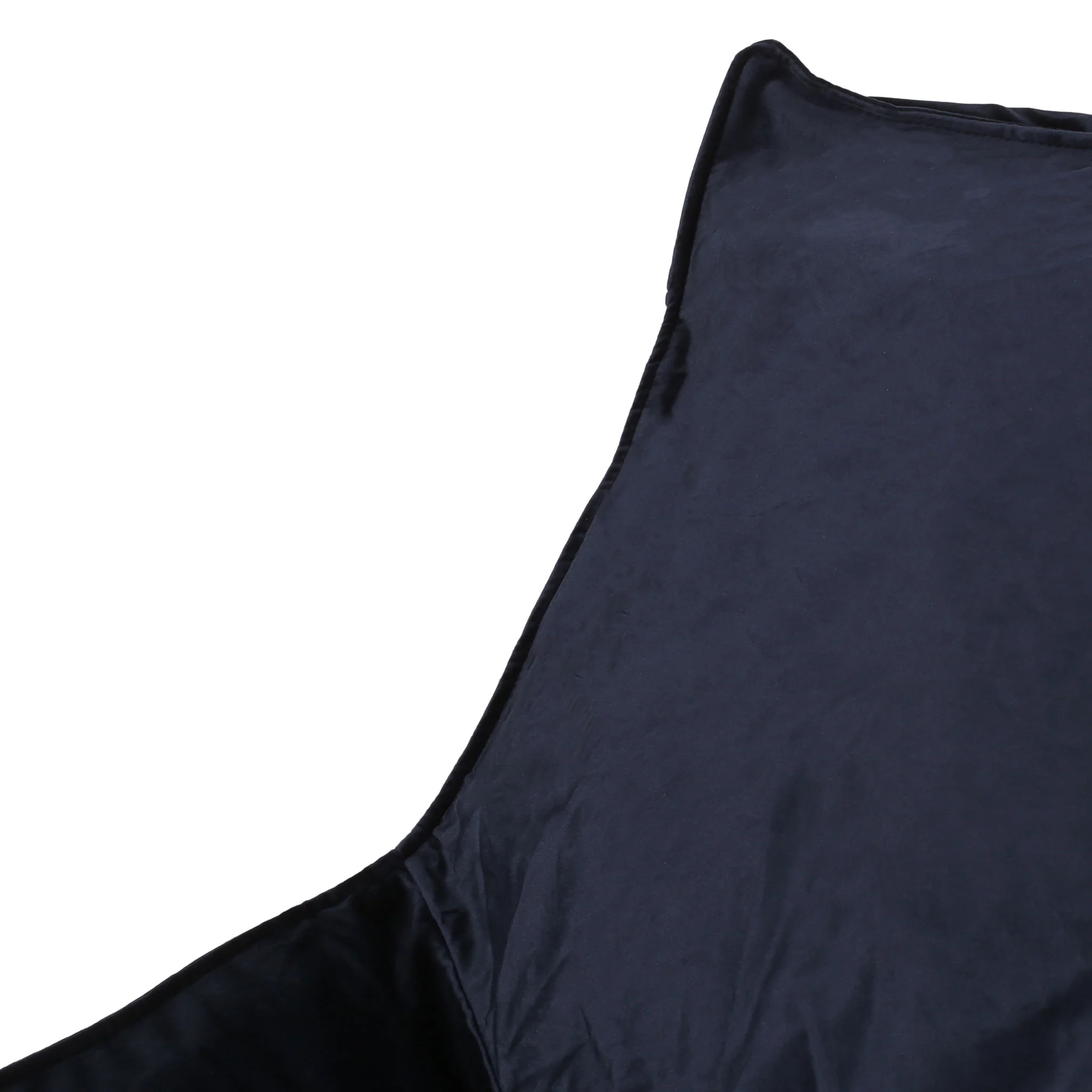 Allea - Velveteen Bean Bag Chair With Armrests - Midnight Blue - Image 7