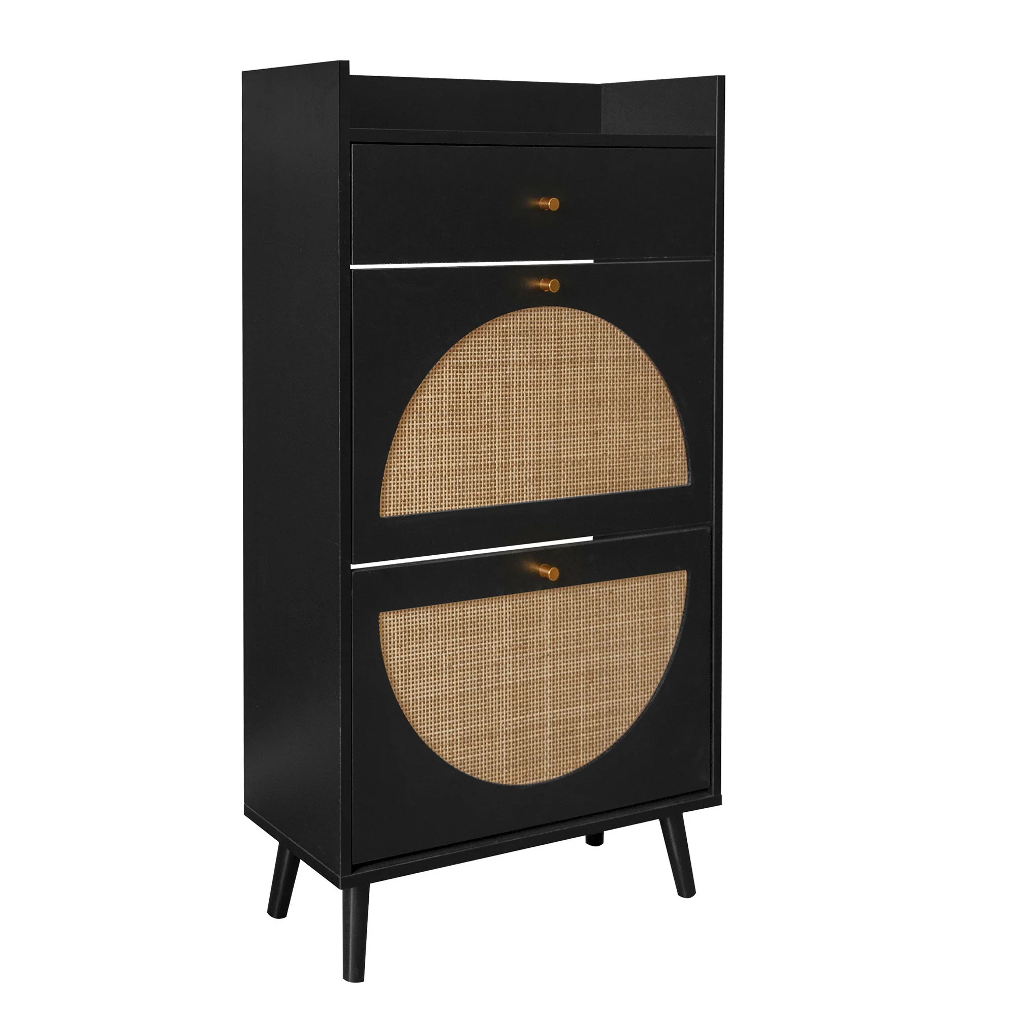 Allen - Rattan 2 Door 1 Drawer Cabinet Shoe Rack For Entrance - Image 3
