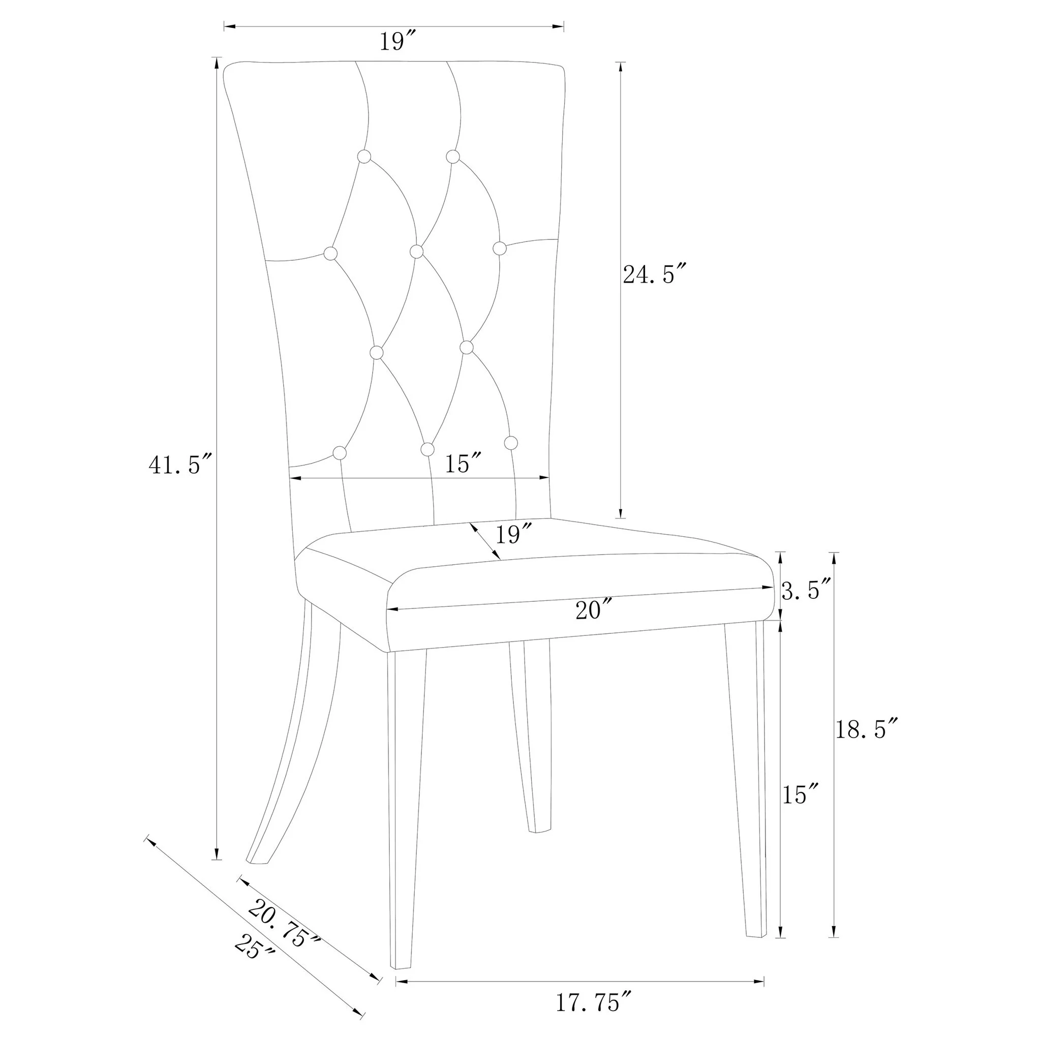 Allessandra - Tufted Back Side Chair (Set of 2) - Image 9