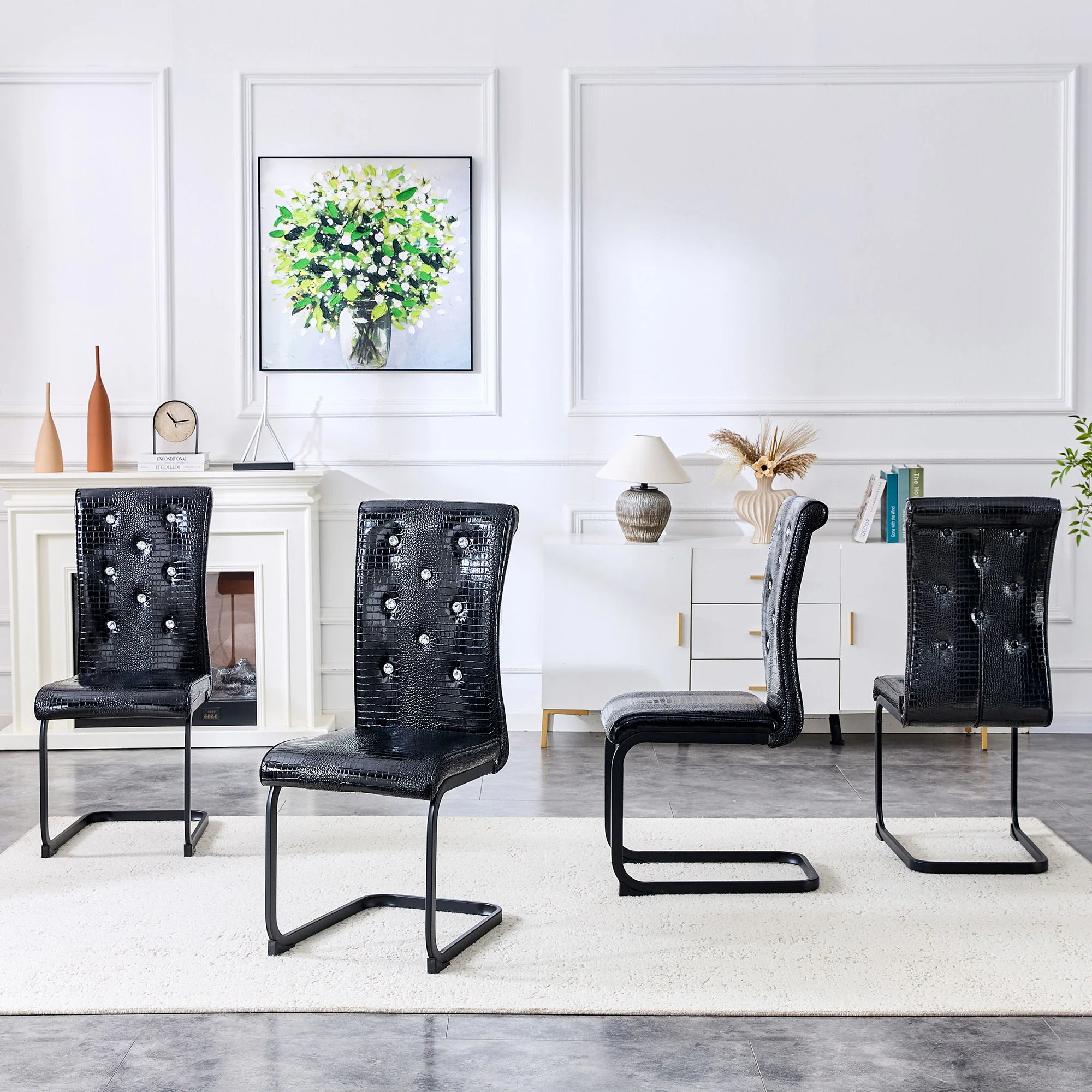 Alligator Skin Upholstered Dining Chairs - Image 19