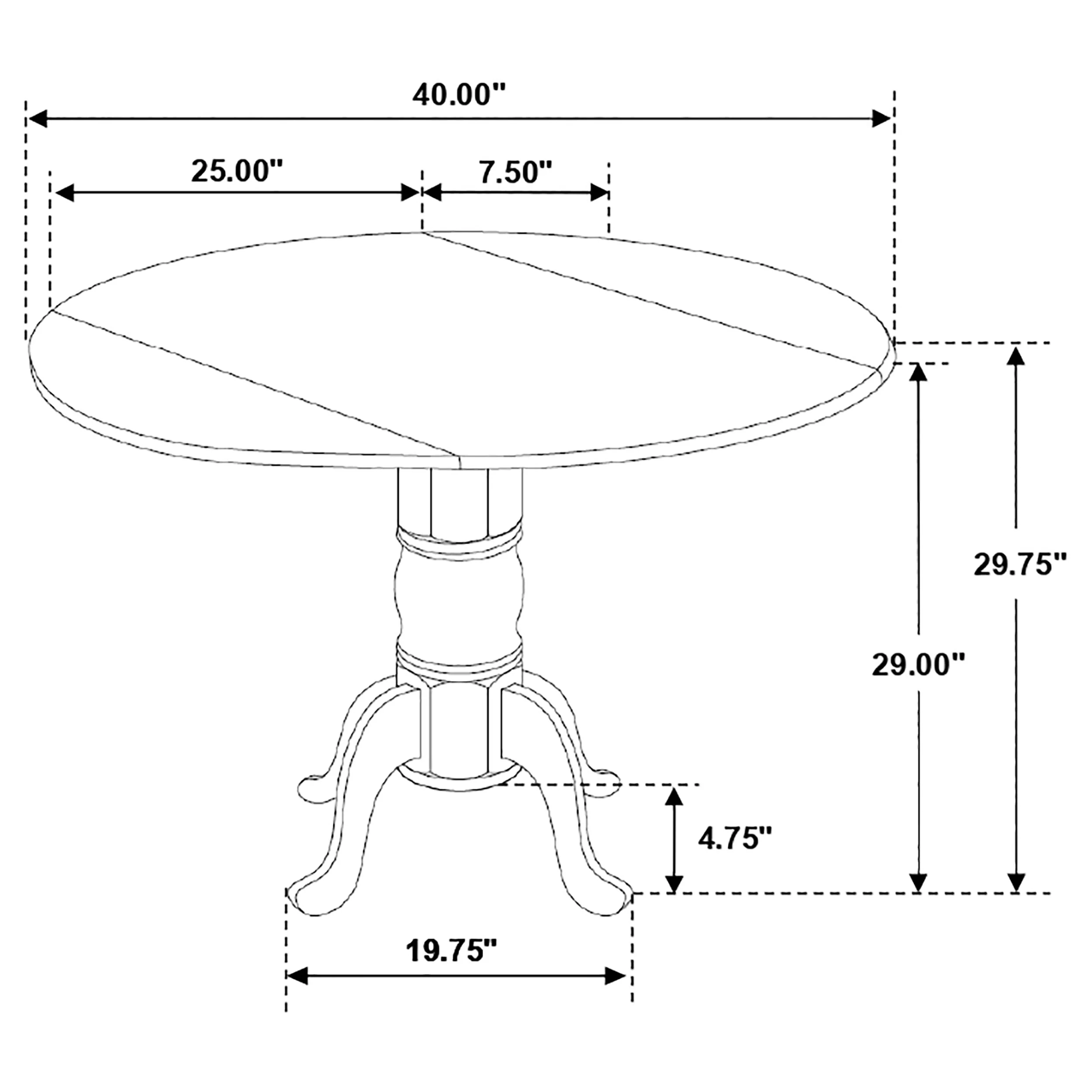 Allison Round 40-Inch Drop Leaf Extension Dining Table - Image 12