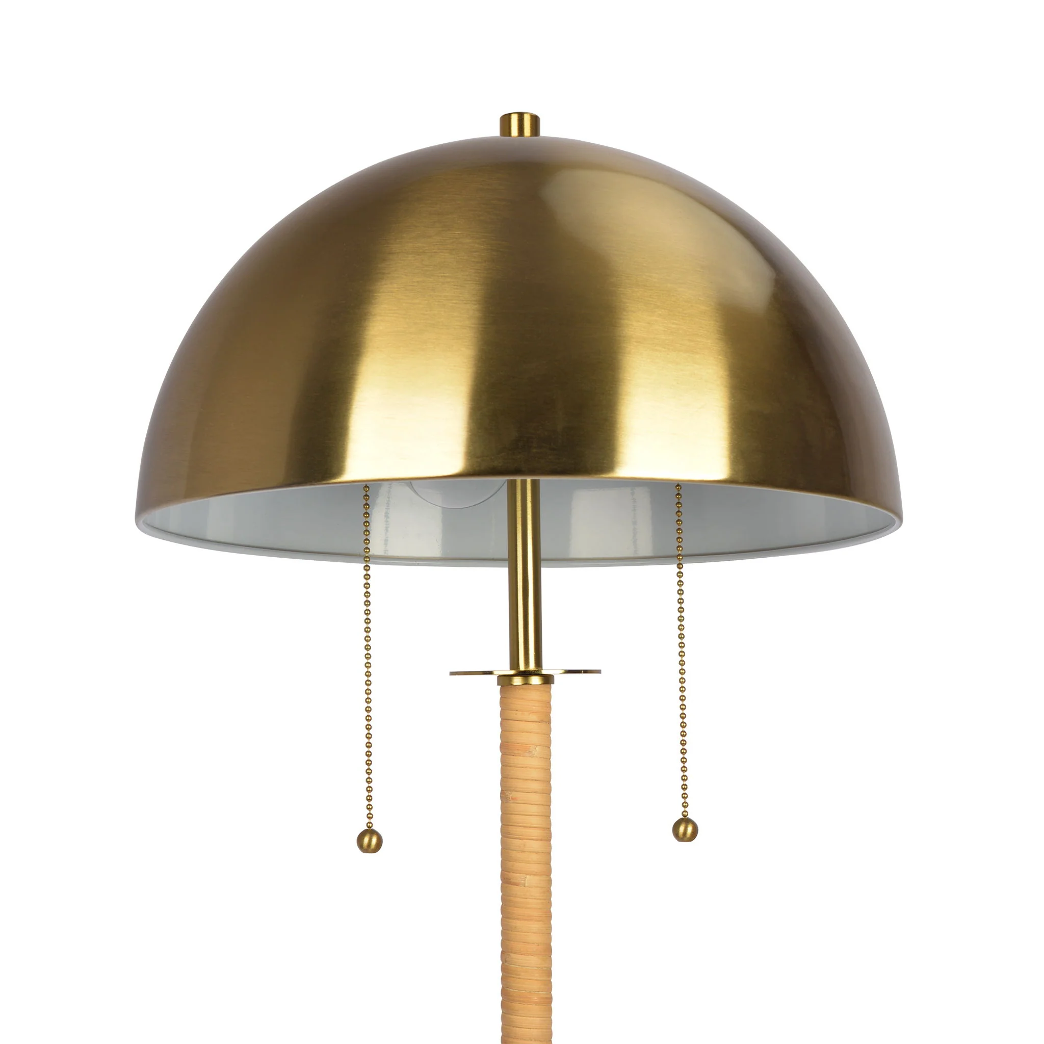 Allure - 2 Light Floor Lamp, Gold, Natural Tube, Double On / Off Pull Chain - Gold / Rattan - Image 4