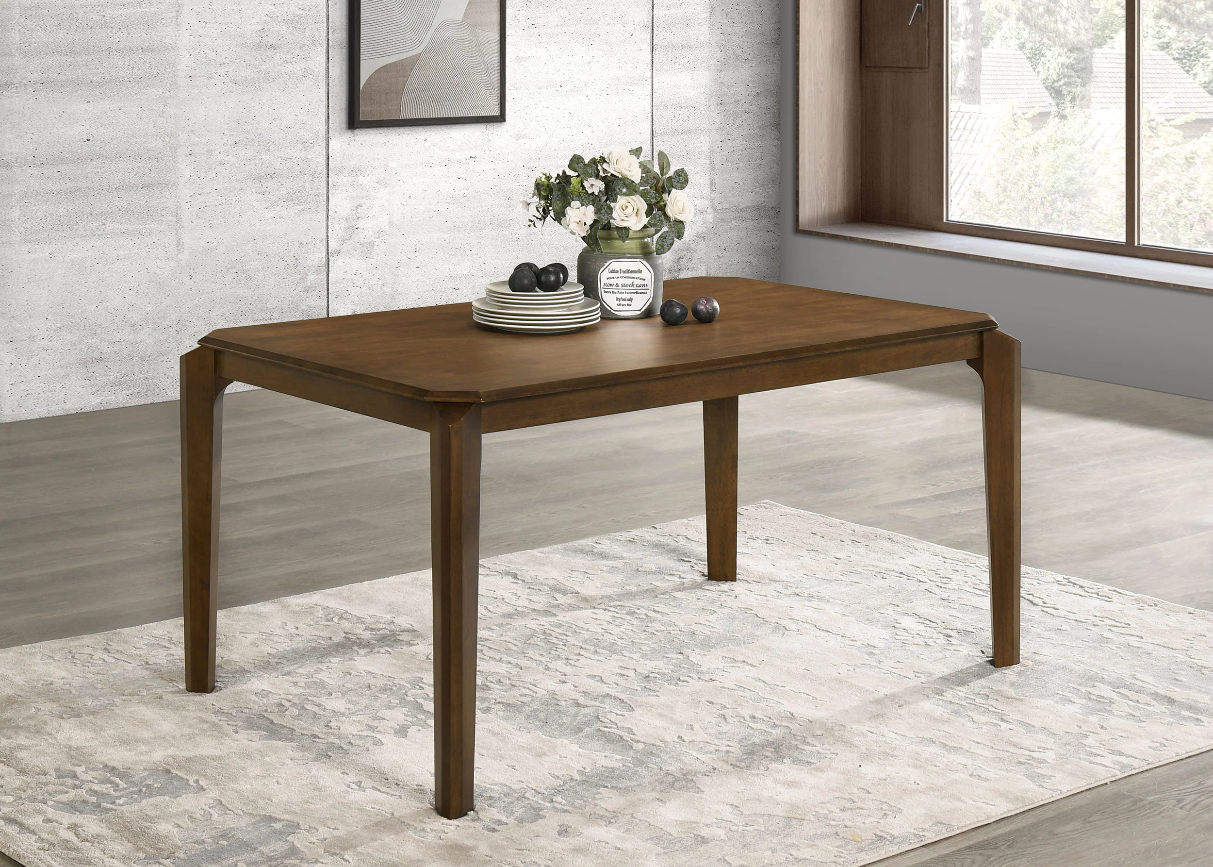 Almonte 59-Inch Rectangular Dining Table Dark Brown - Image 2