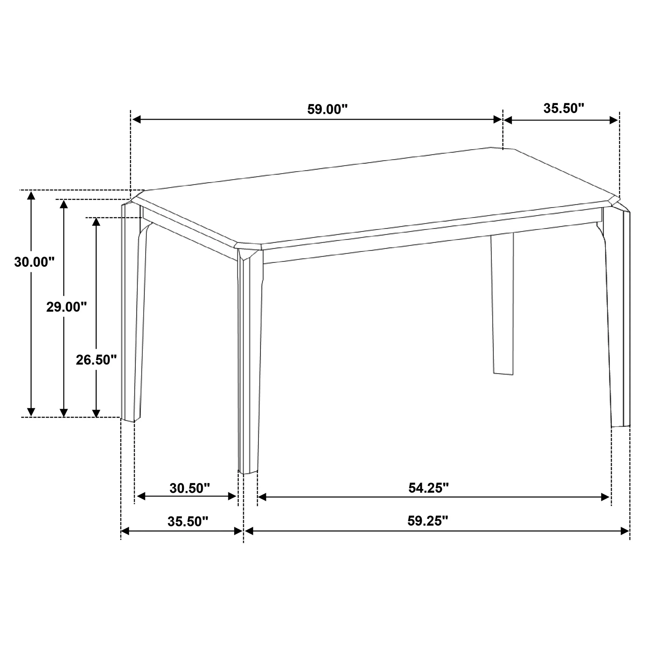 Almonte 59-Inch Rectangular Dining Table Dark Brown - Image 6