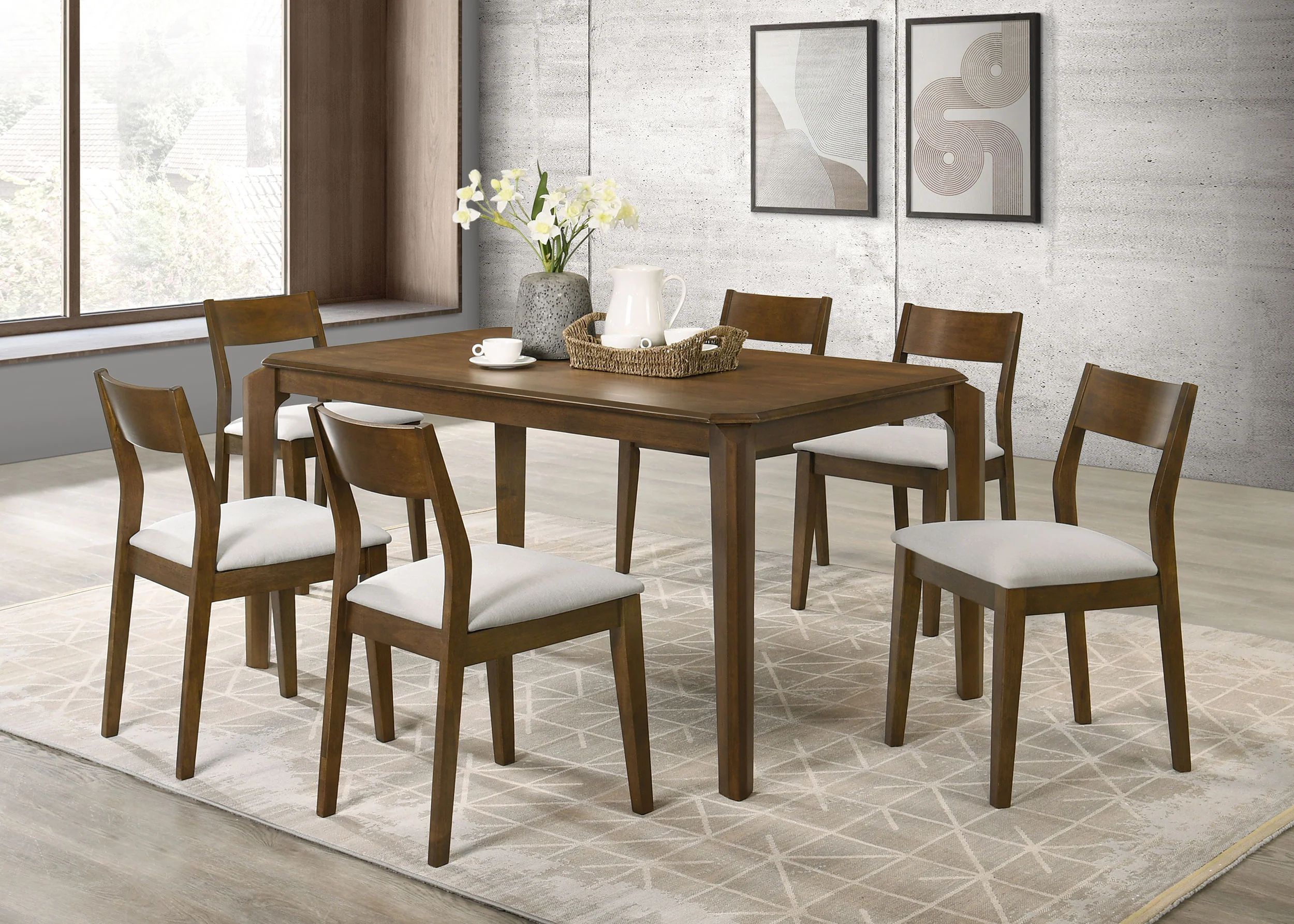 Almonte 59-Inch Rectangular Dining Table Dark Brown - Image 8