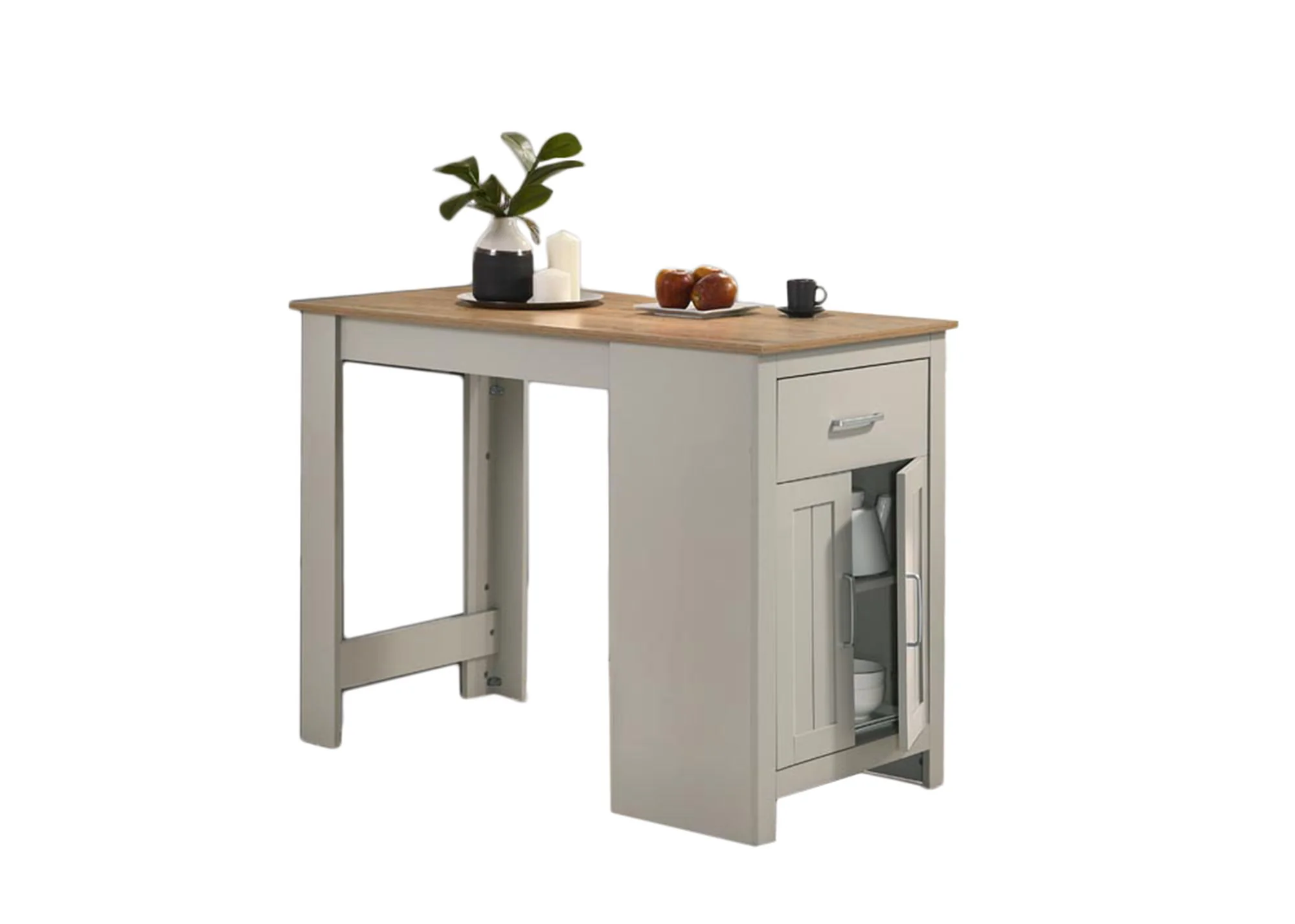 Alonzo - Small Space Counter Height Dining Table With Cabinet, Drawer, And 2 Ergonomic Counter Stools (Set of 3) - Image 12