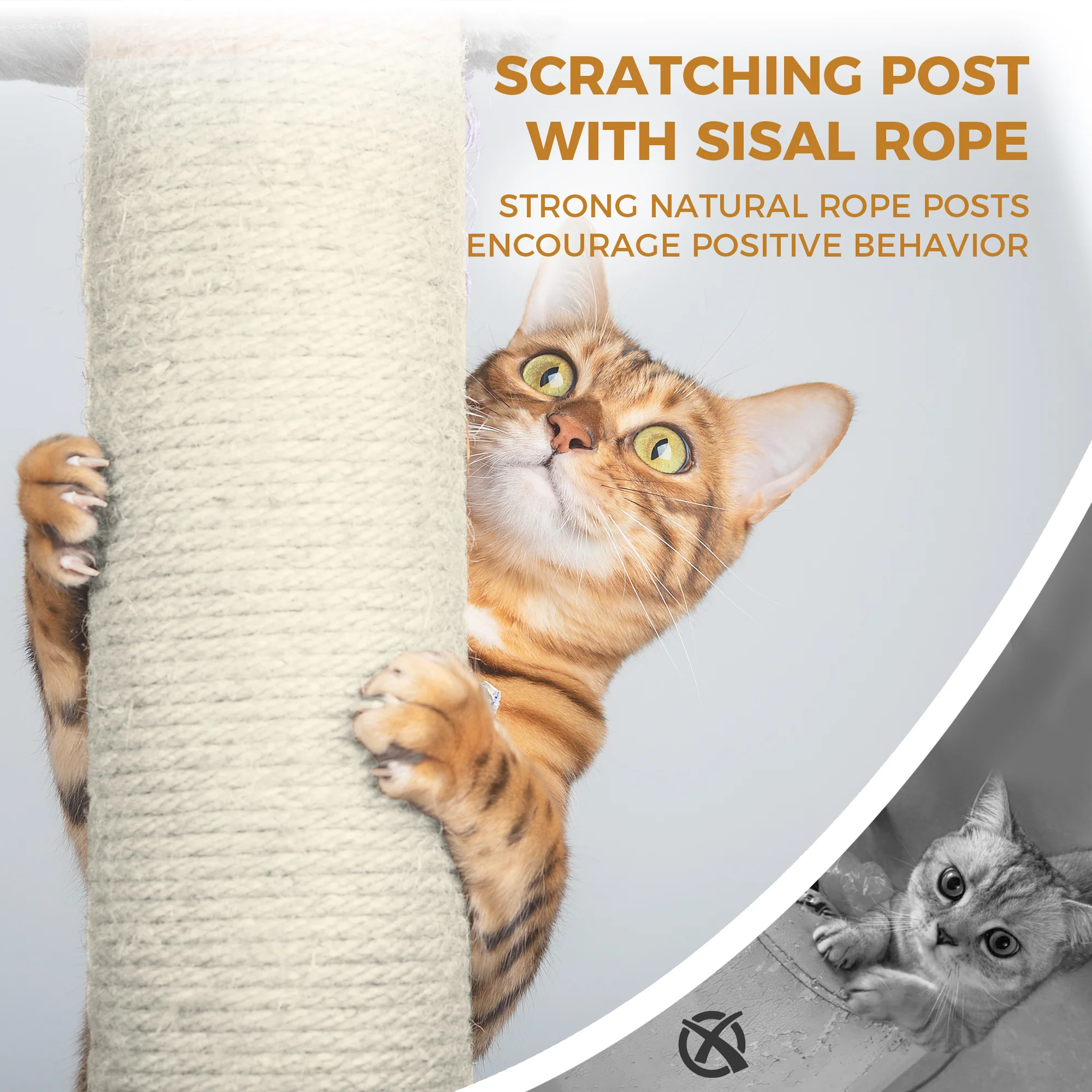 Altair 68" Multi-Level Cat Tree with Hammock and Removable Cushions - Image 13