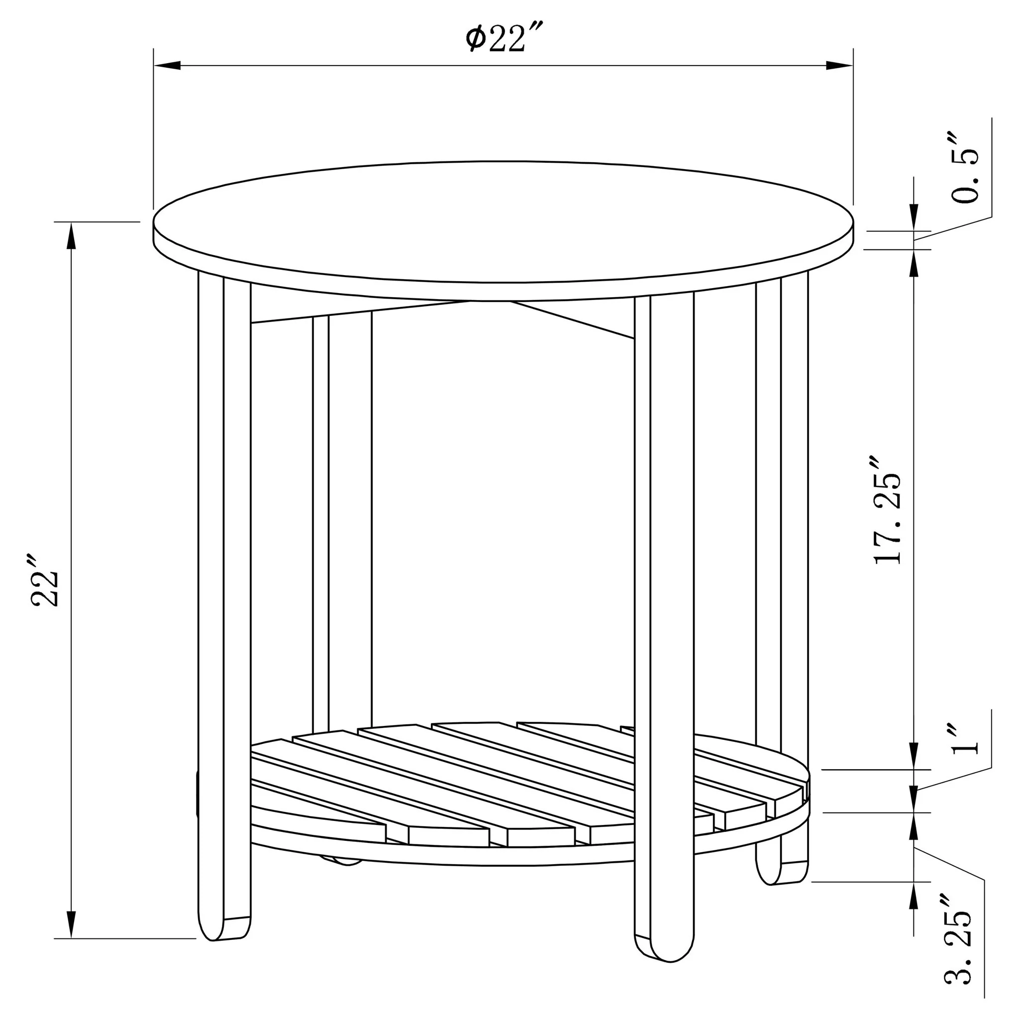 Altos - 1 Shelf Round Table - Image 11