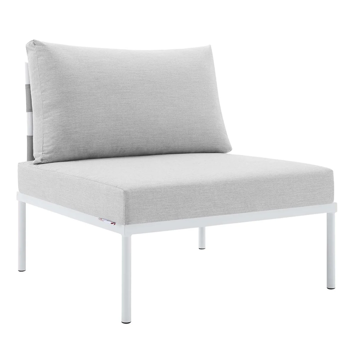 Aluminum Armless Outdoor Chair with Cushions for Patio, Deck and Garden Seating - Image 9