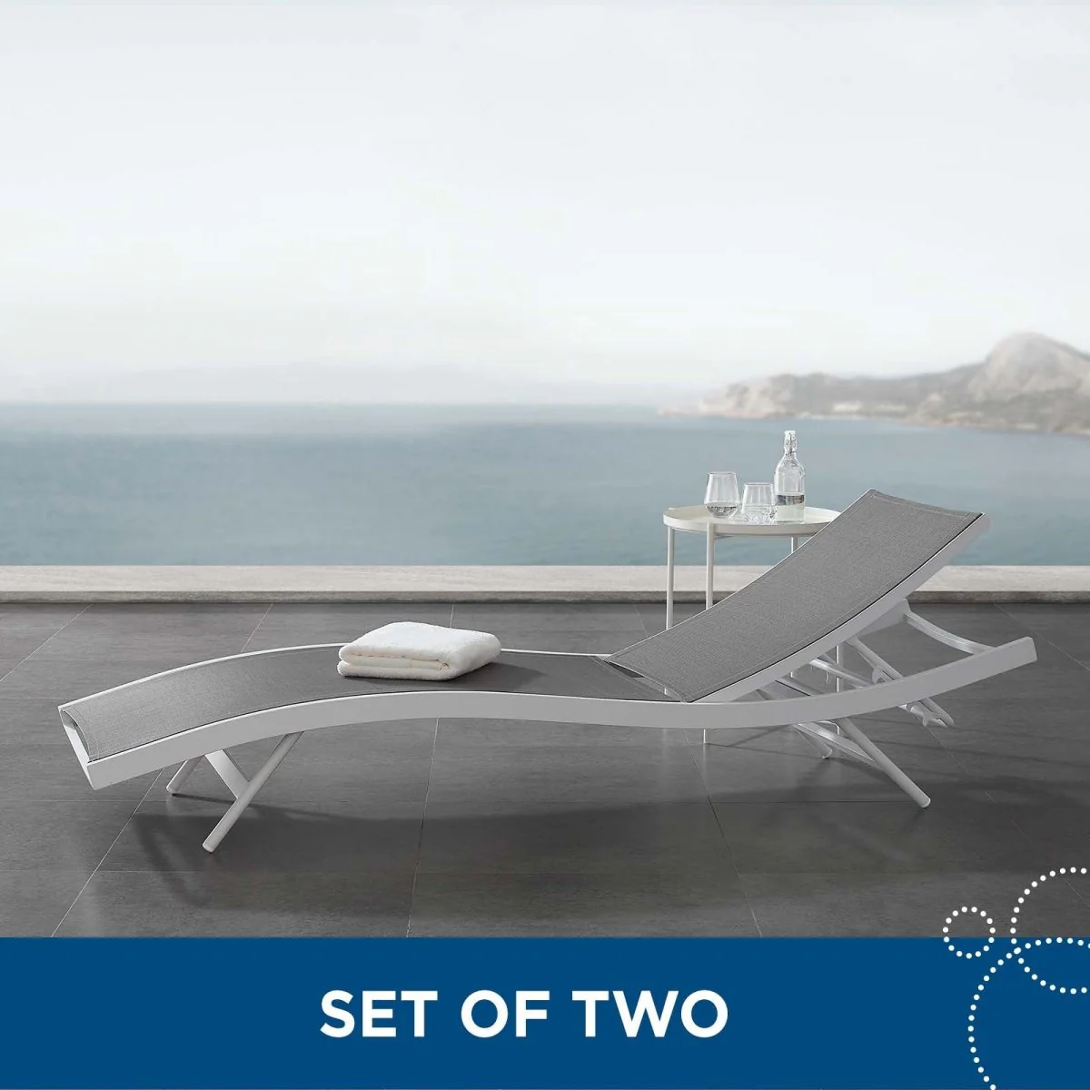 Aluminum Mesh Outdoor Chaise Lounge Chair for Patio, Poolside and Backyard Relaxation - Image 39