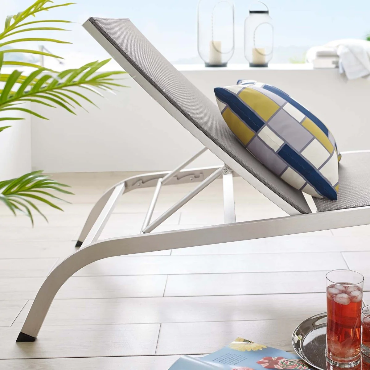 Aluminum Mesh Outdoor Patio Chaise Lounge Chair & Side Table Set – Multiple Configurations - Image 8