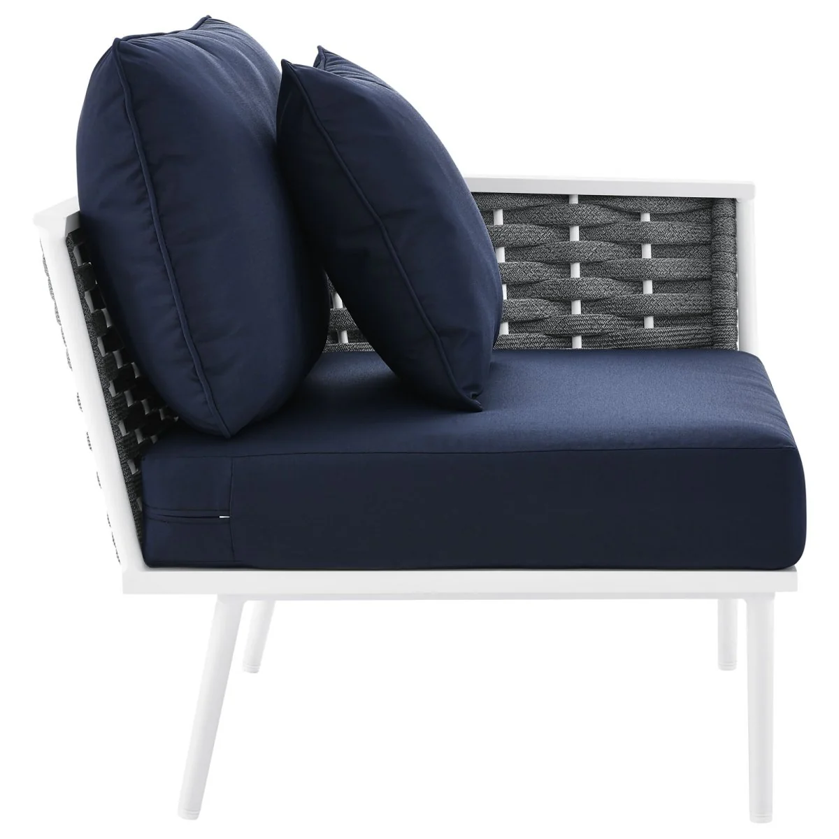 Aluminum Outdoor Armchair with Rope Back — Modern Weather-Resistant Patio Seating - Image 5