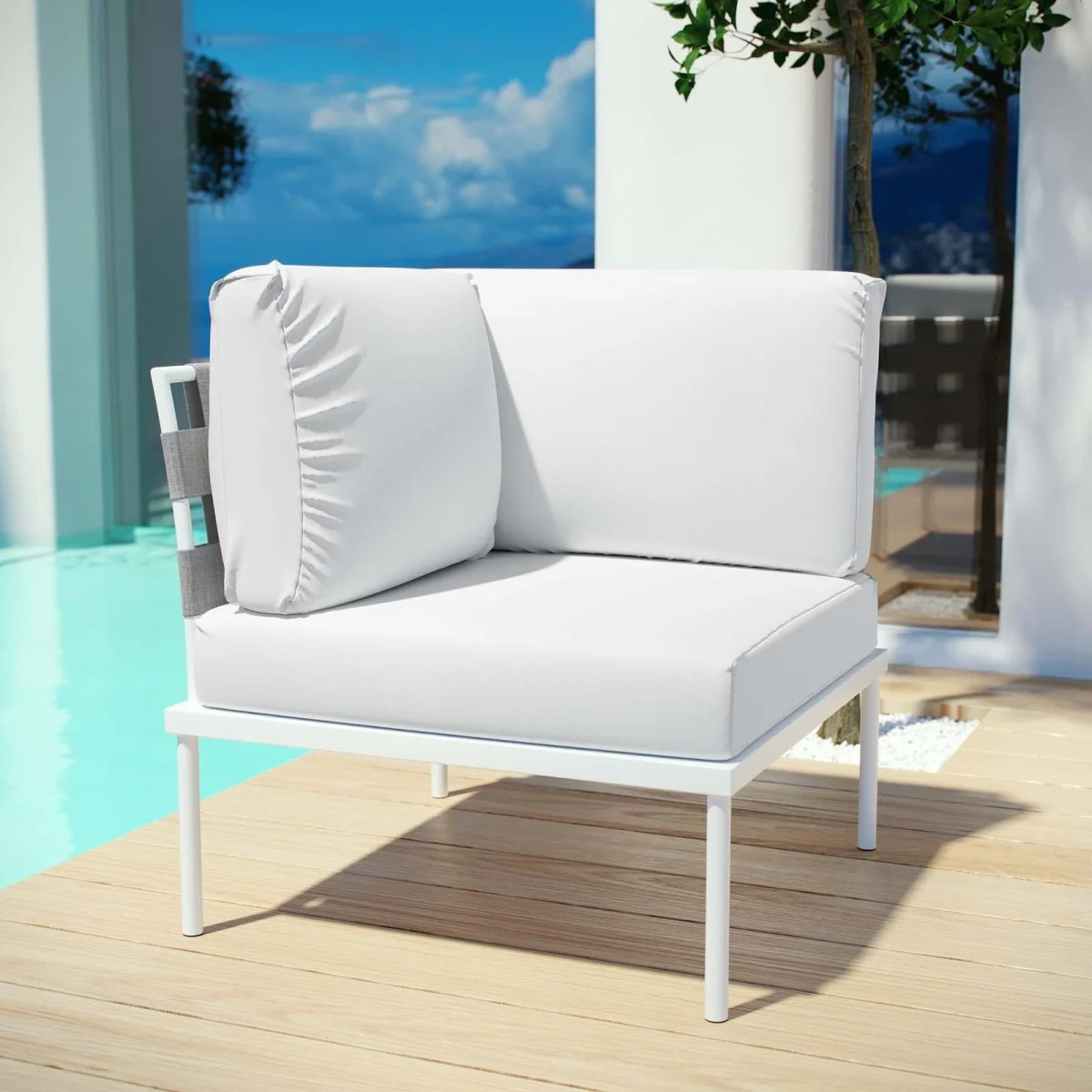 Aluminum Outdoor Corner Sofa Sectional with Cushions for Patio, Deck or Garden Seating - Image 20