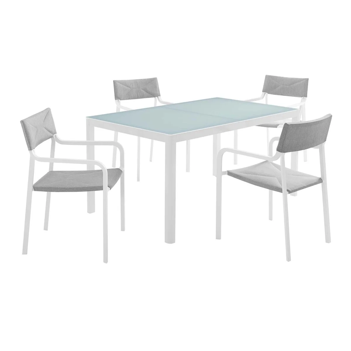 Aluminum Outdoor Dining Set with Table and Chairs for Patio and Garden Entertaining - Image 13