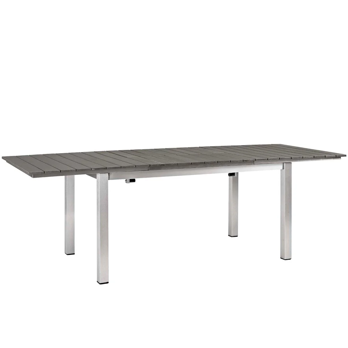 Aluminum Outdoor Dining Set with Wood Accents and Extendable Table for Patio - Image 10