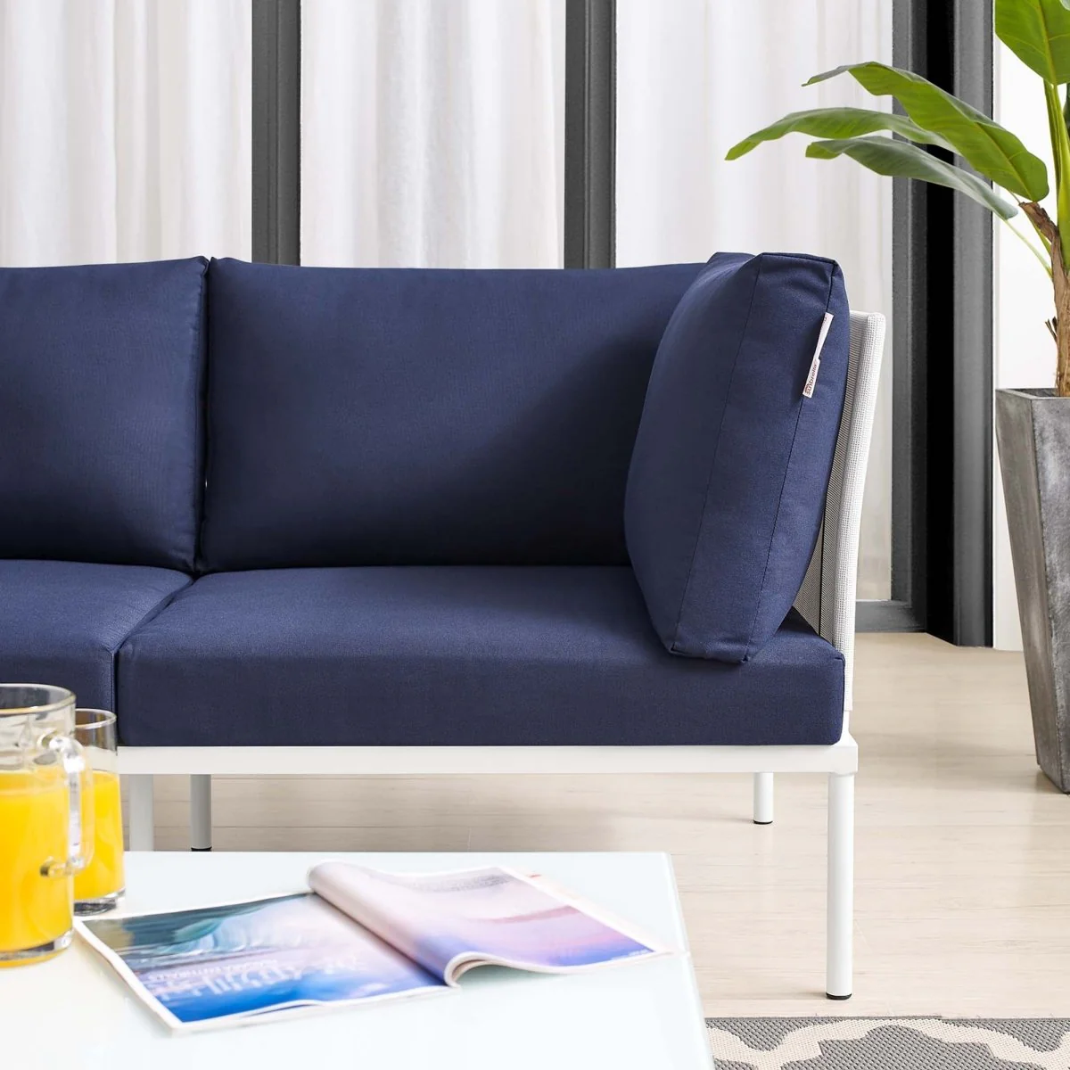 Aluminum Outdoor Loveseat with Cushions for Patio, Deck and Backyard Seating - Image 3