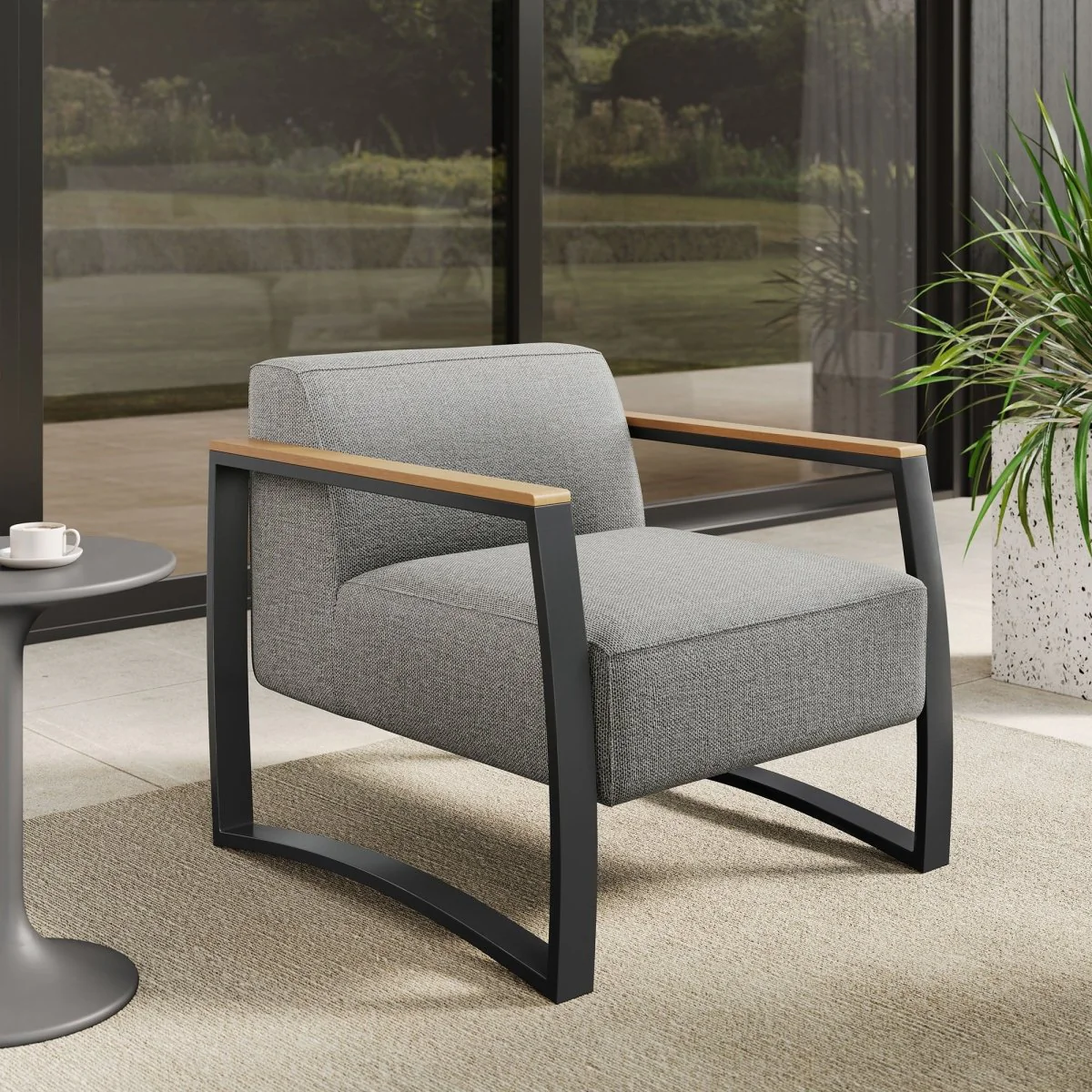 Aluminum Outdoor Patio Armchair, Modern Durable Weather-Resistant Seating for Porch - Image 18