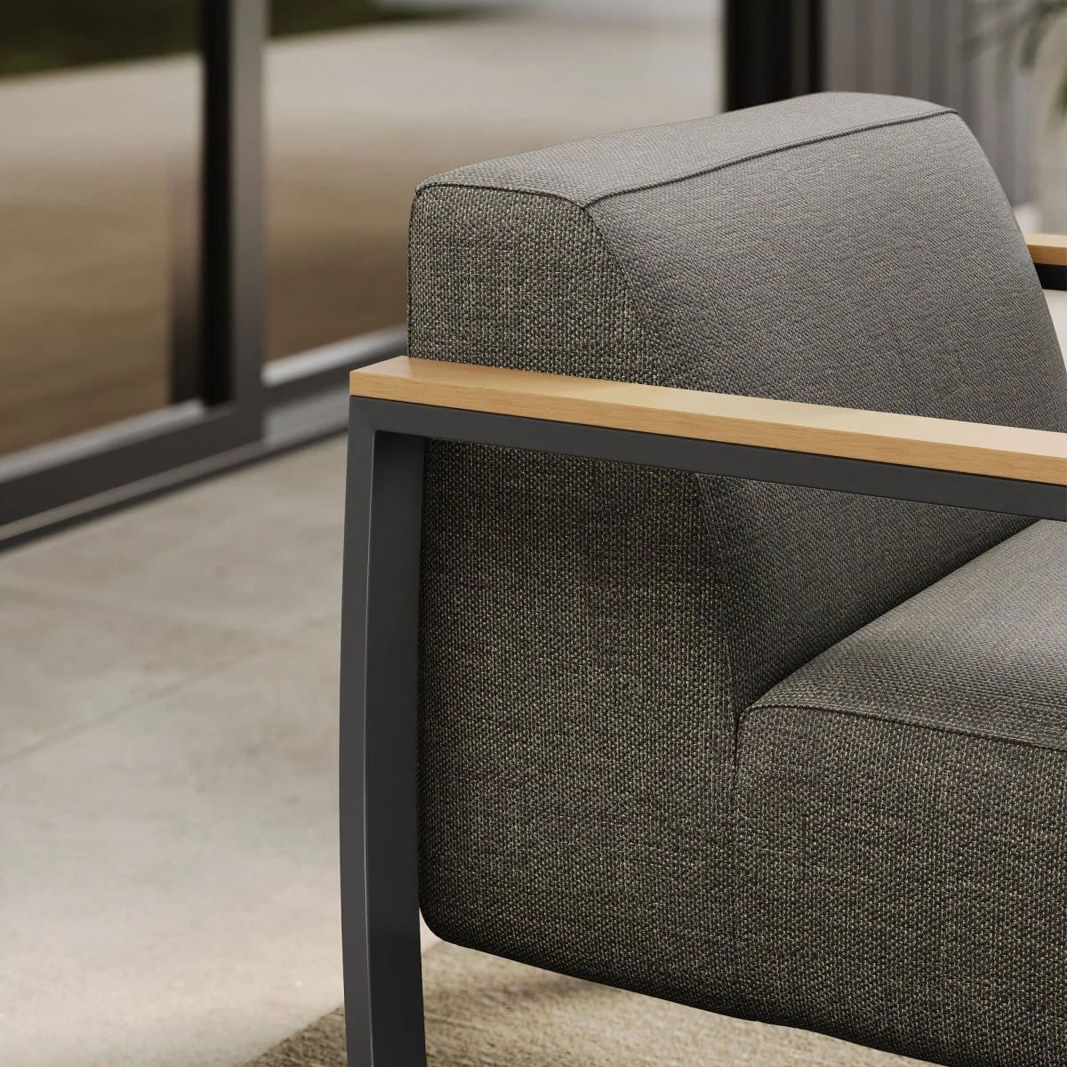 Aluminum Outdoor Patio Armchair, Modern Durable Weather-Resistant Seating for Porch - Image 4