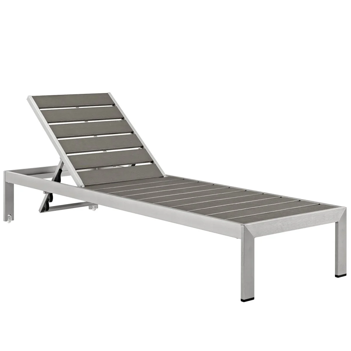 Aluminum Outdoor Patio Chaise Lounge - Weather-Resistant Poolside Reclining Chair