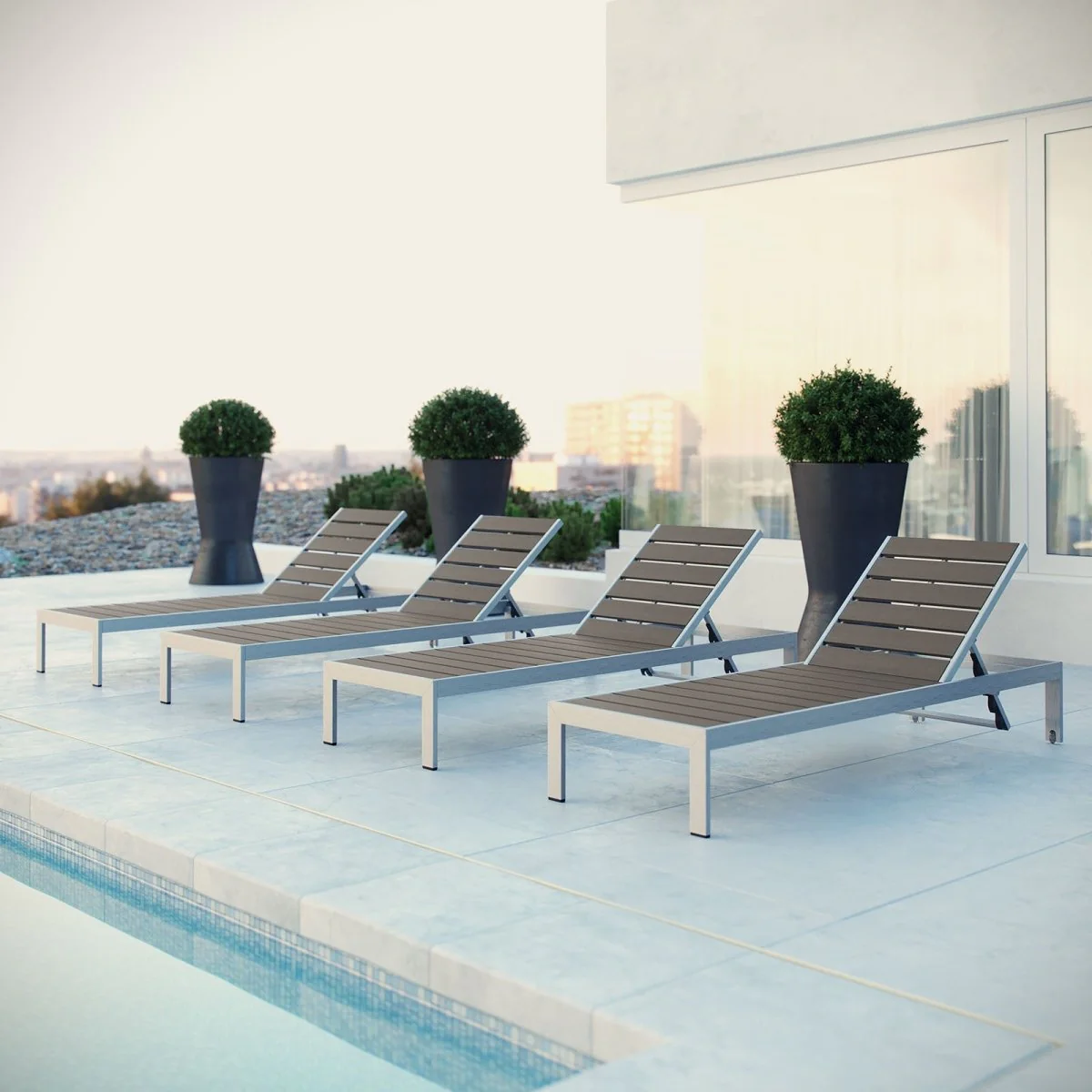 Aluminum Outdoor Patio Chaise Lounge - Weather-Resistant Poolside Reclining Chair - Image 14