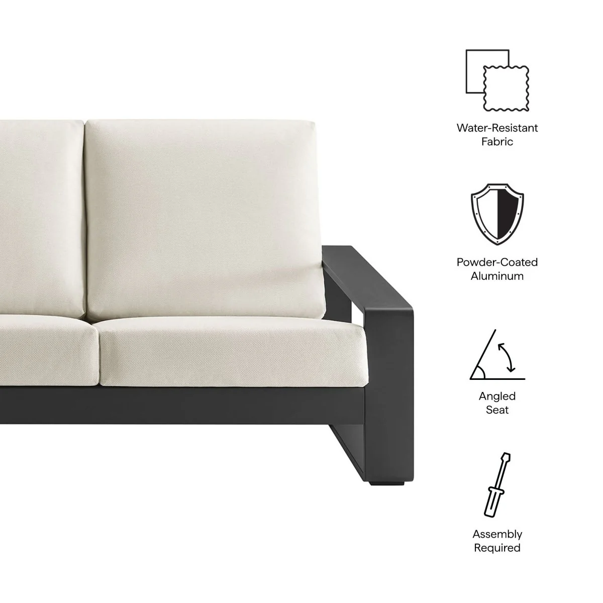 Aluminum Outdoor Sofa — Modular Weather-Resistant Patio Seating for Gardens and Decks - Image 2