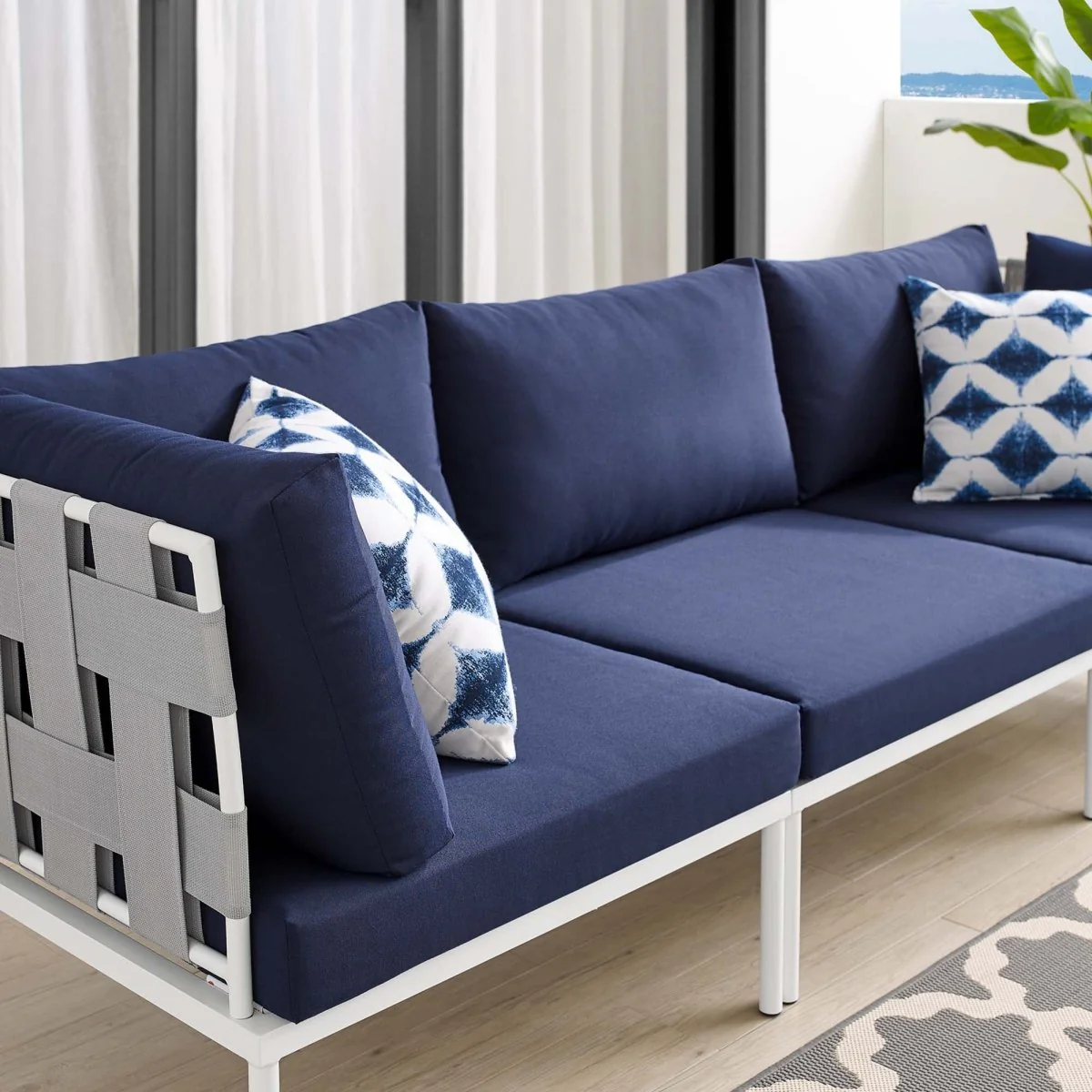 Aluminum Outdoor Sofa with Sunbrella Cushions for Patio and Outdoor Living Spaces - Image 11