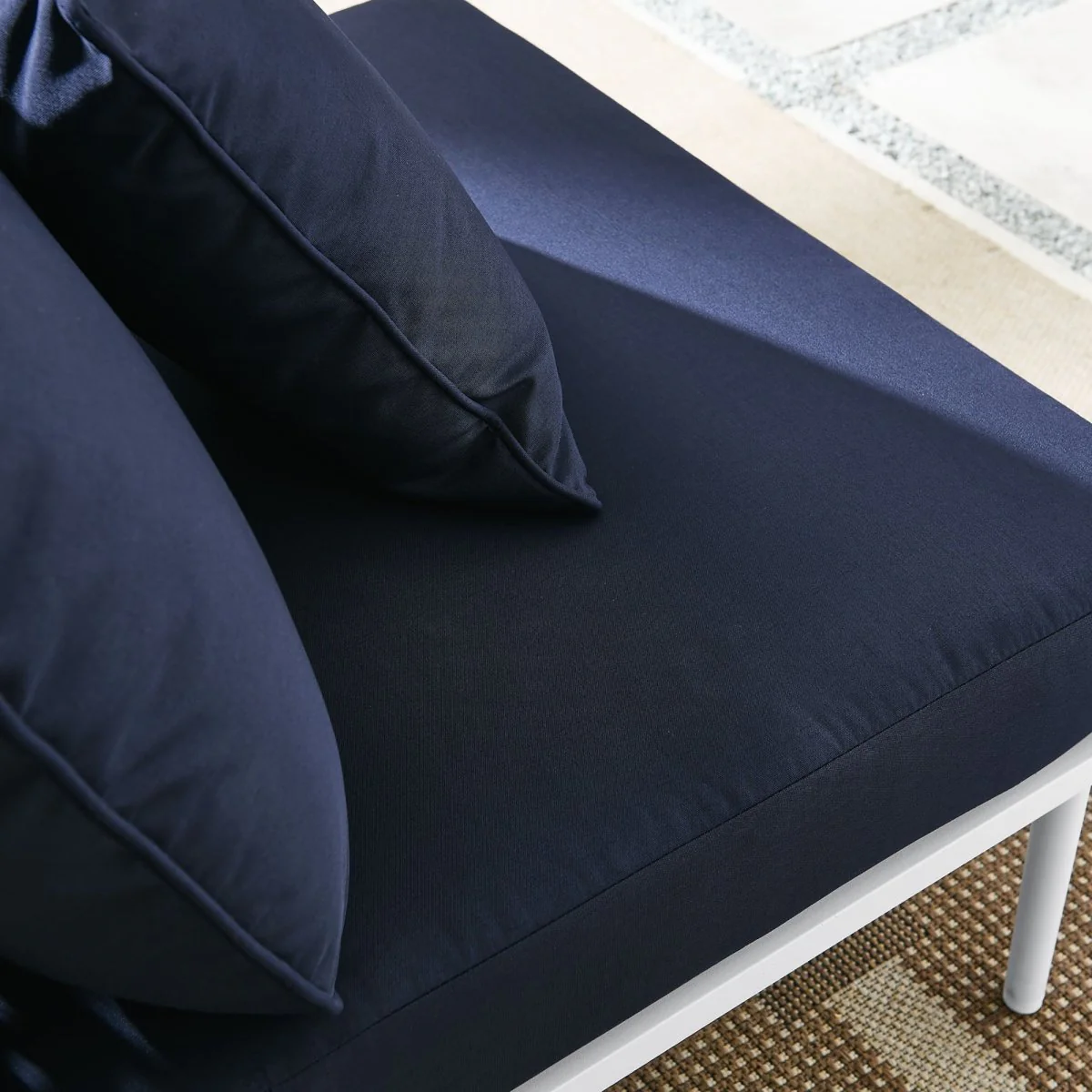 Aluminum Rope Outdoor Armless Chair - Weather-Resistant Patio Seating for Deck and Patio - Image 3