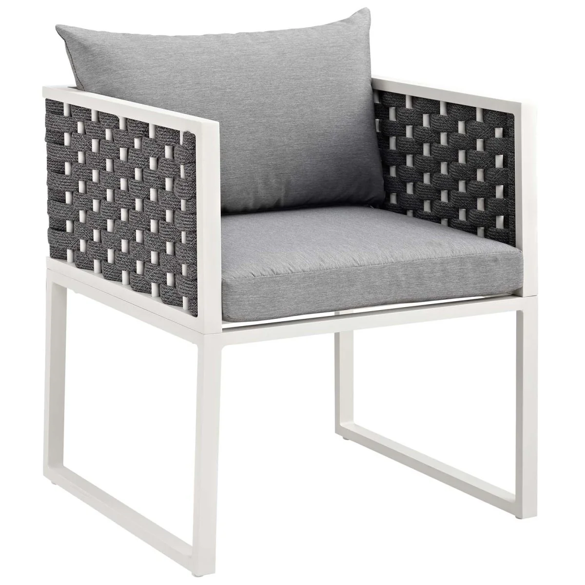 Aluminum Rope Outdoor Dining Armchairs with Cushions — Modern Patio Seating for Dining - Image 8