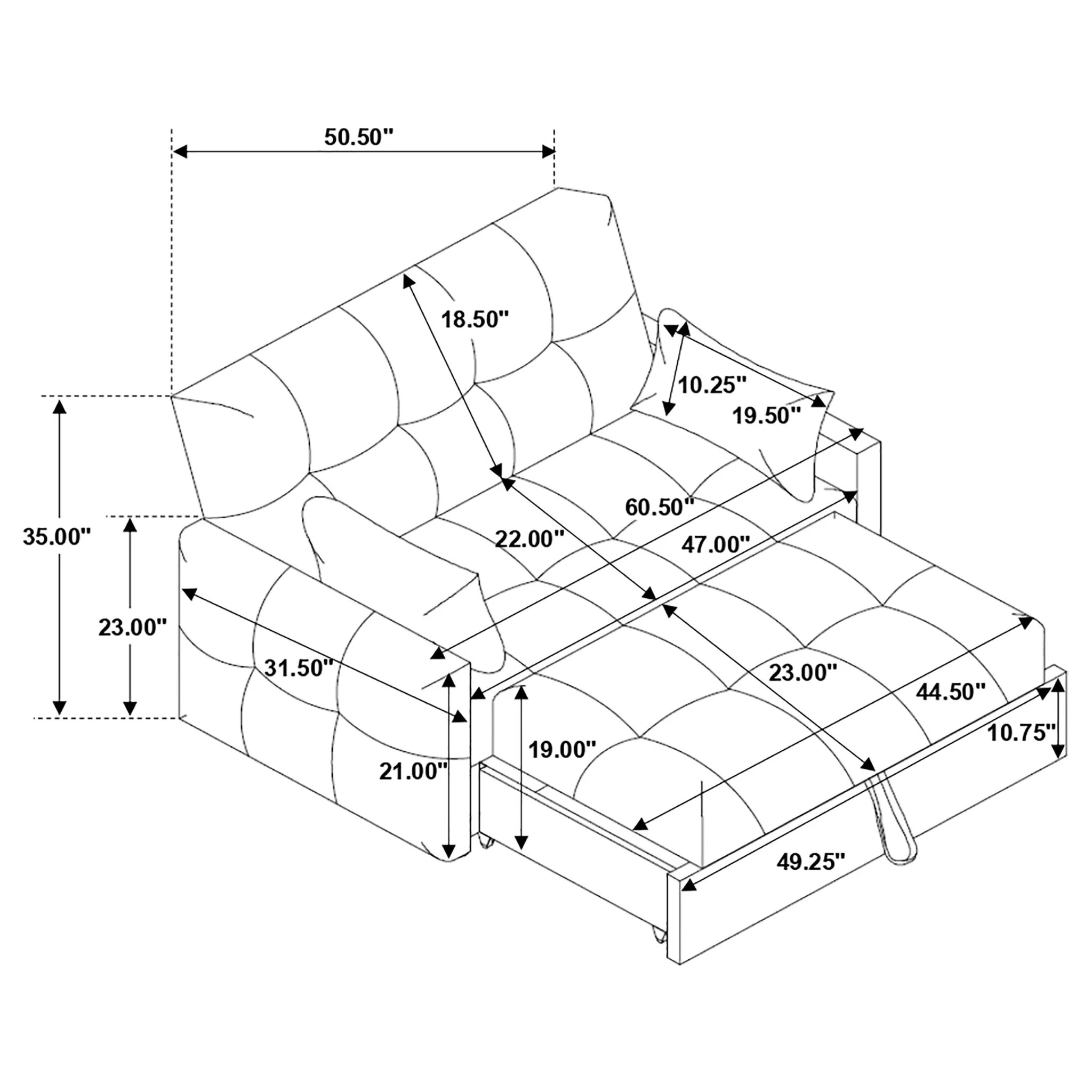 Alvara - Tufted Cushion Pull Out Sleeper Sofa Bed - Image 16