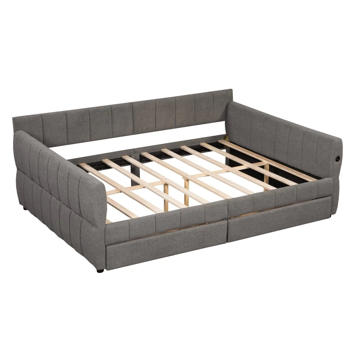 Alvara Upholstered Queen Platform Bed with USB Charging and Storage Drawers - Image 10