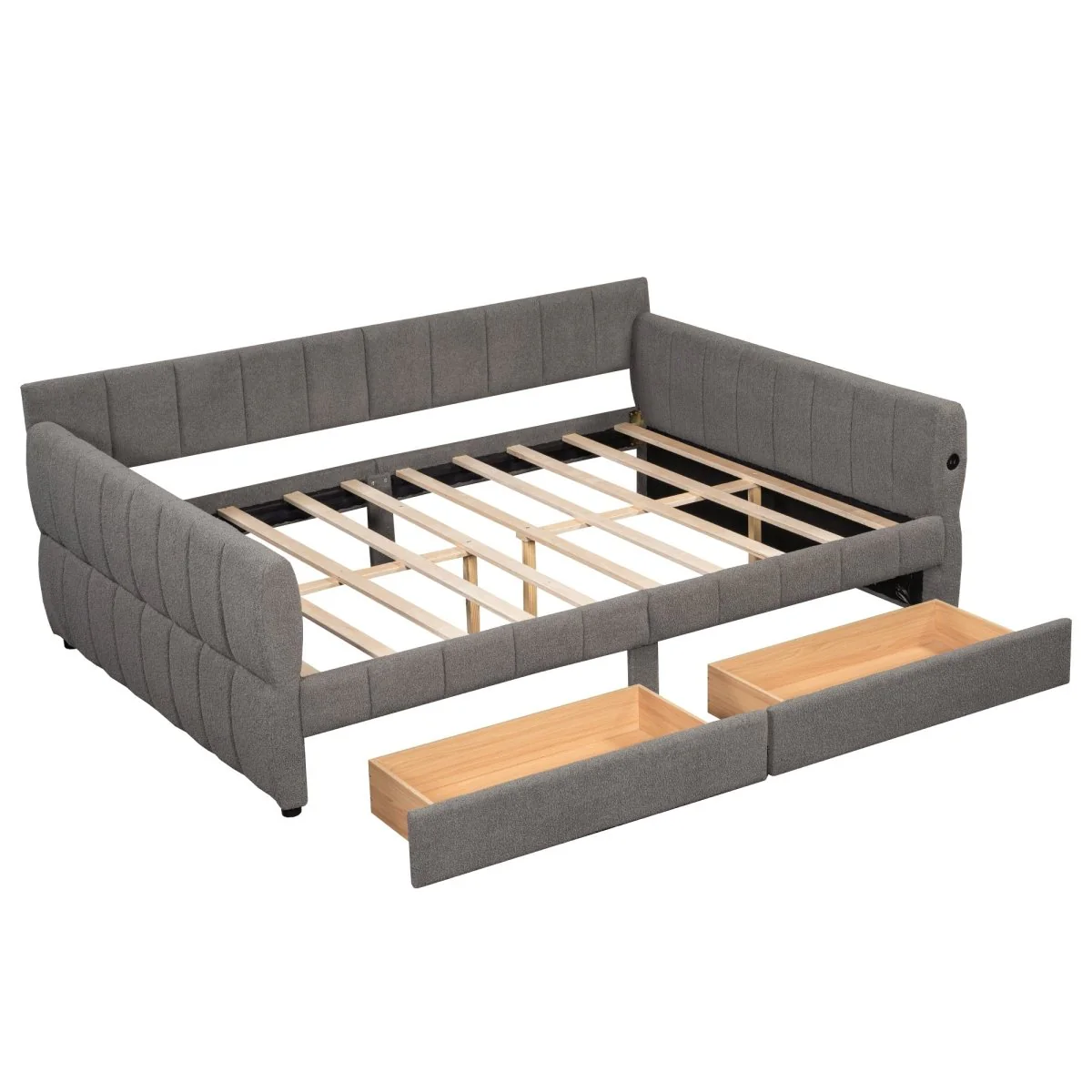 Alvara Upholstered Queen Platform Bed with USB Charging and Storage Drawers - Image 16