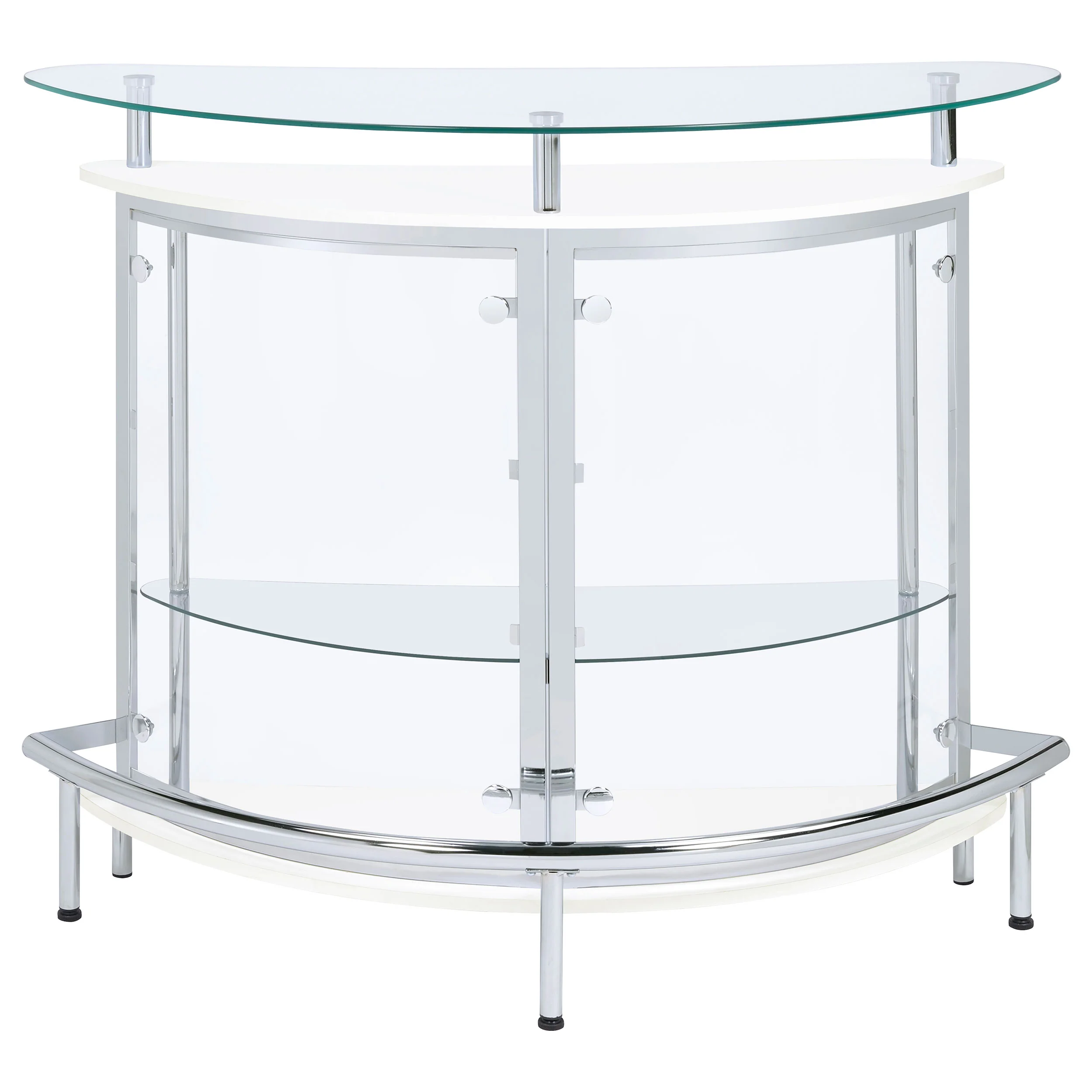 Amarillo White Glass Top Home Bar Wine Cabinet - Image 4