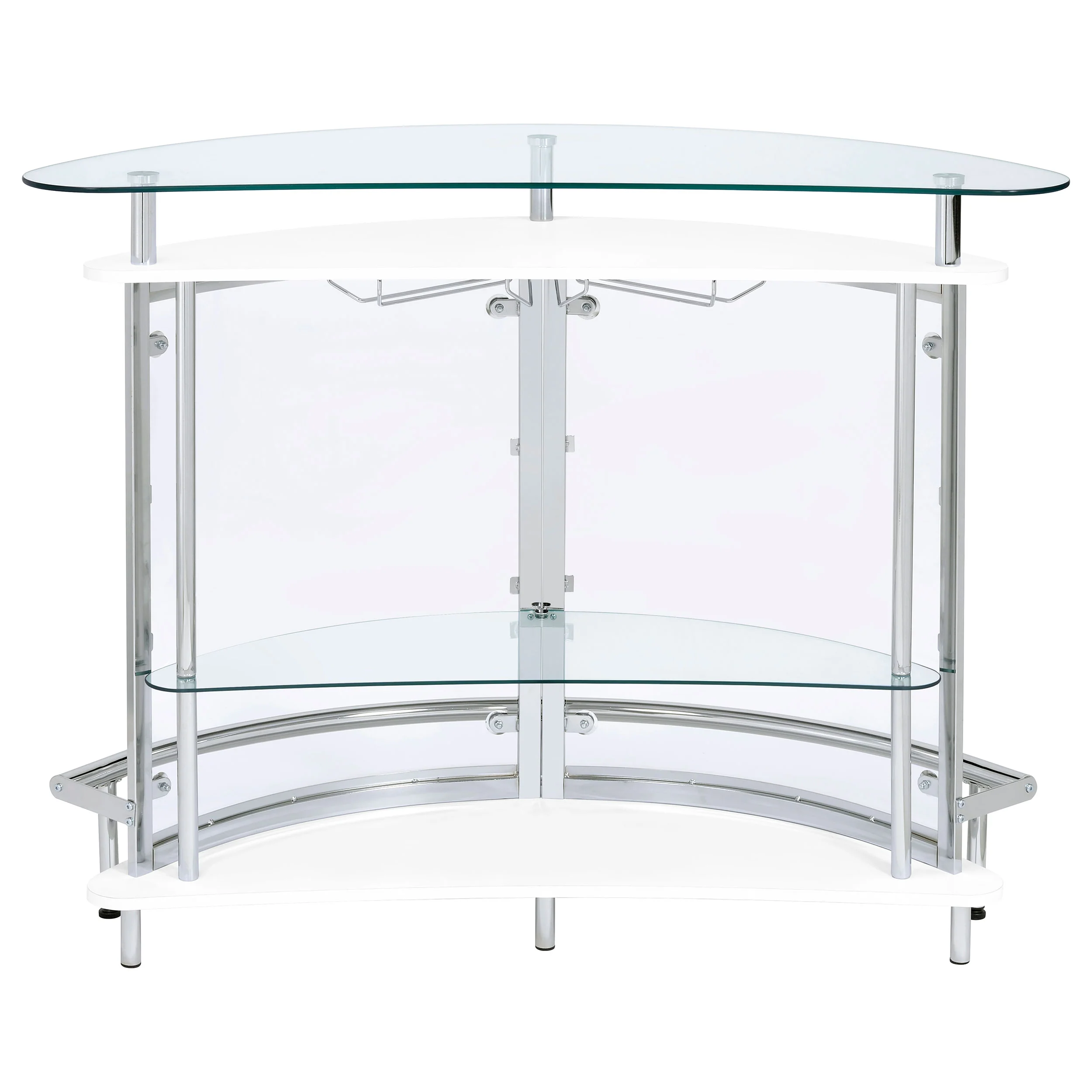 Amarillo White Glass Top Home Bar Wine Cabinet - Image 8